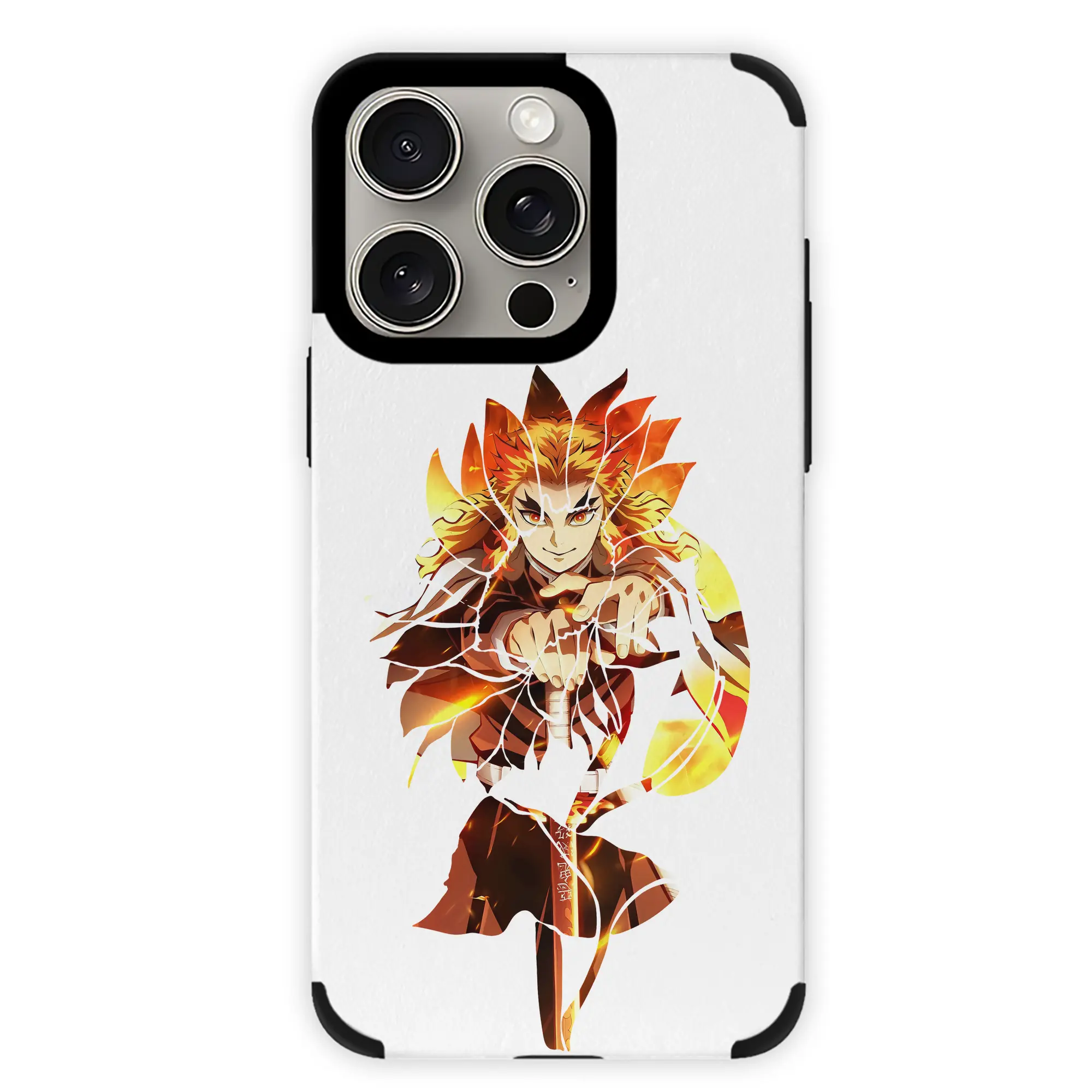 鬼滅の刃 グッズ,煉獄 杏寿郎 - IPhone15ProMax対応 ・ PUレザースマホケース ・ 耐衝撃 ・ 黄変防止 ・ 360度全面保護 ・ 柔らか手触り ・ 3D立体ボタン