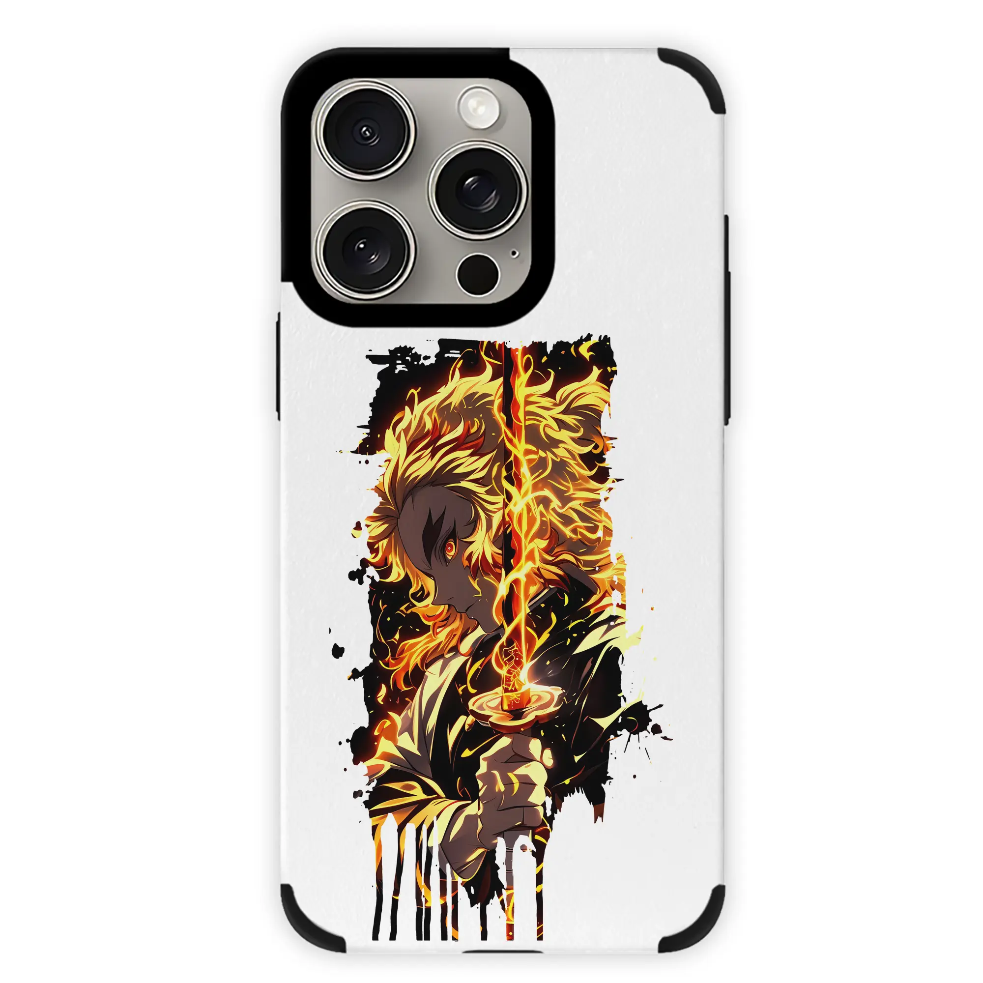 鬼滅の刃 グッズ,煉獄 杏寿郎 - IPhone15ProMax対応 ・ PUレザースマホケース ・ 耐衝撃 ・ 黄変防止 ・ 360度全面保護 ・ 柔らか手触り ・ 3D立体ボタン