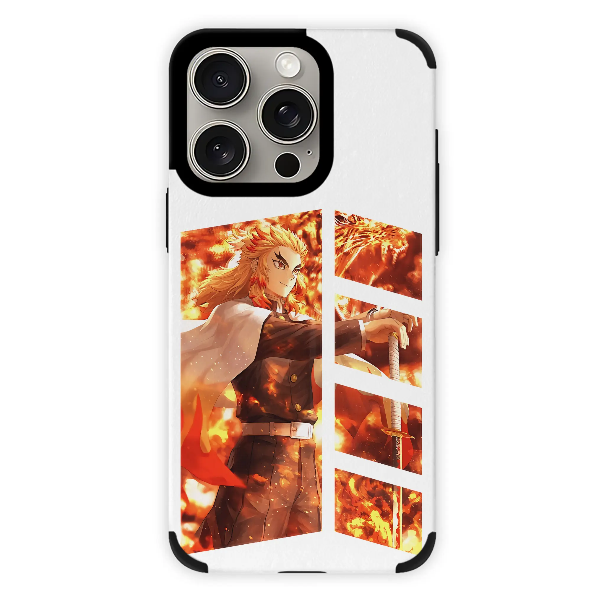 鬼滅の刃 グッズ,煉獄 杏寿郎 - IPhone15ProMax対応 ・ PUレザースマホケース ・ 耐衝撃 ・ 黄変防止 ・ 360度全面保護 ・ 柔らか手触り ・ 3D立体ボタン