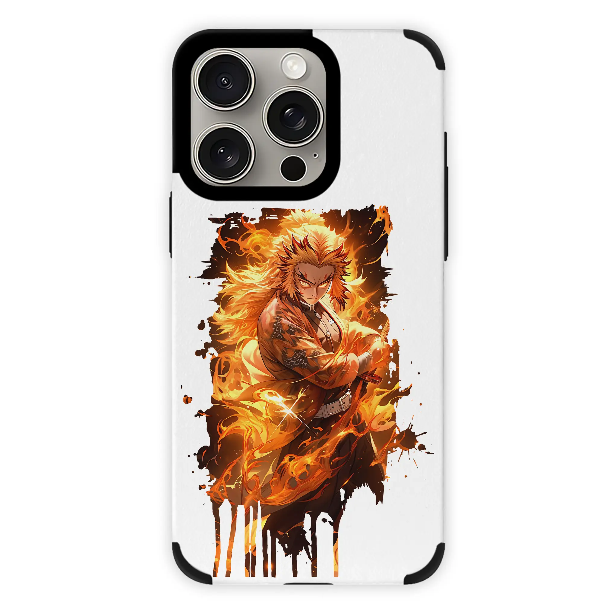 鬼滅の刃 グッズ,煉獄 杏寿郎 - IPhone15ProMax対応 ・ PUレザースマホケース ・ 耐衝撃 ・ 黄変防止 ・ 360度全面保護 ・ 柔らか手触り ・ 3D立体ボタン