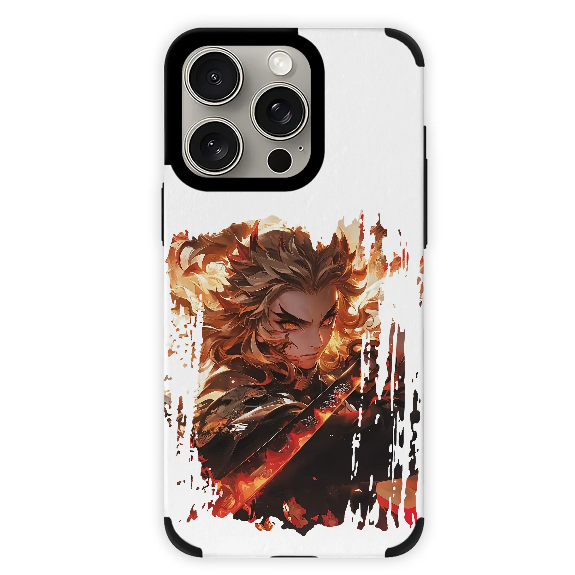 鬼滅の刃 グッズ,煉獄 杏寿郎 - IPhone15ProMax対応 ・ PUレザースマホケース ・ 耐衝撃 ・ 黄変防止 ・ 360度全面保護 ・ 柔らか手触り ・ 3D立体ボタン