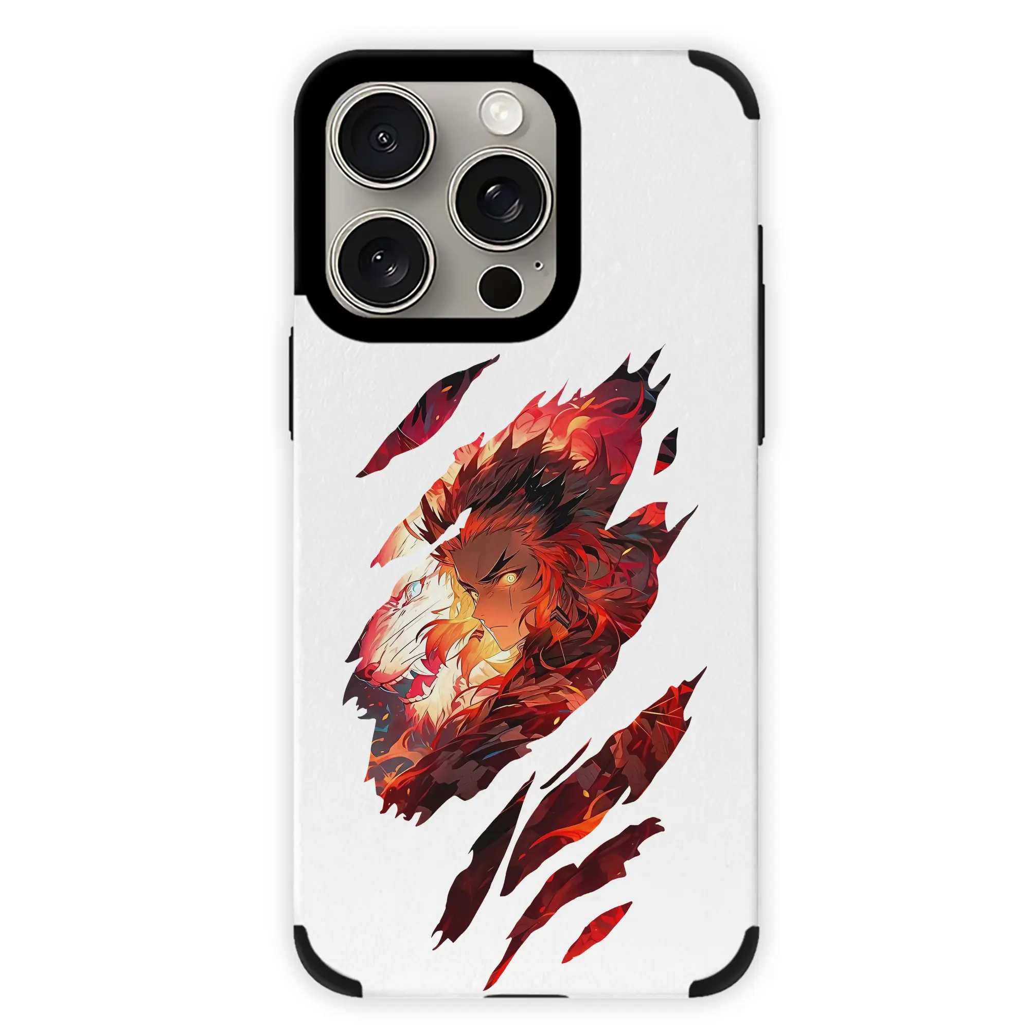 鬼滅の刃 グッズ,煉獄 杏寿郎 - IPhone15ProMax対応 ・ PUレザースマホケース ・ 耐衝撃 ・ 黄変防止 ・ 360度全面保護 ・ 柔らか手触り ・ 3D立体ボタン