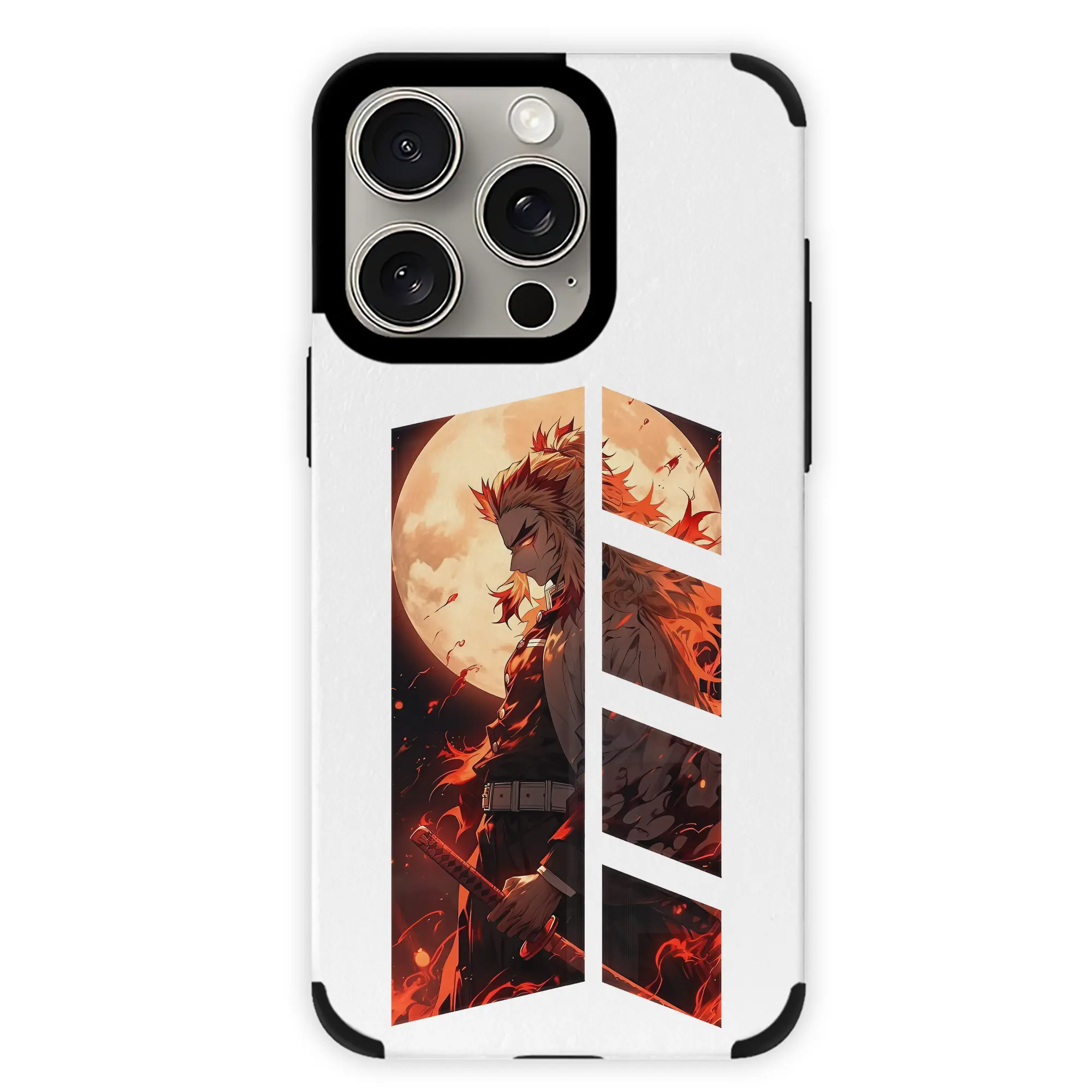 鬼滅の刃 グッズ,煉獄 杏寿郎 - IPhone15ProMax対応 ・ PUレザースマホケース ・ 耐衝撃 ・ 黄変防止 ・ 360度全面保護 ・ 柔らか手触り ・ 3D立体ボタン