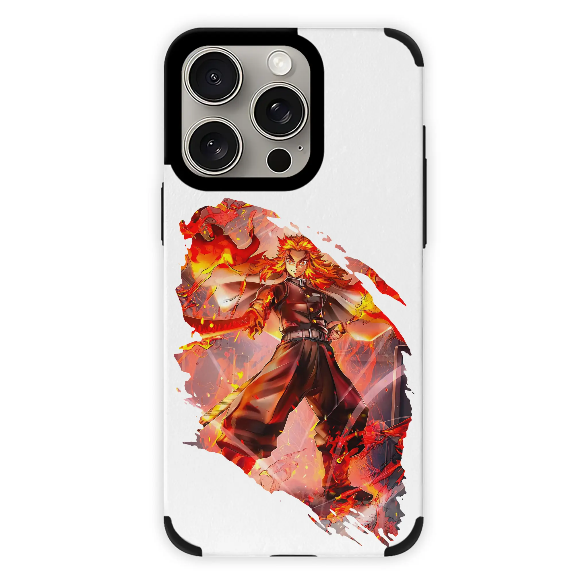 鬼滅の刃 グッズ,煉獄 杏寿郎 - IPhone15ProMax対応 ・ PUレザースマホケース ・ 耐衝撃 ・ 黄変防止 ・ 360度全面保護 ・ 柔らか手触り ・ 3D立体ボタン