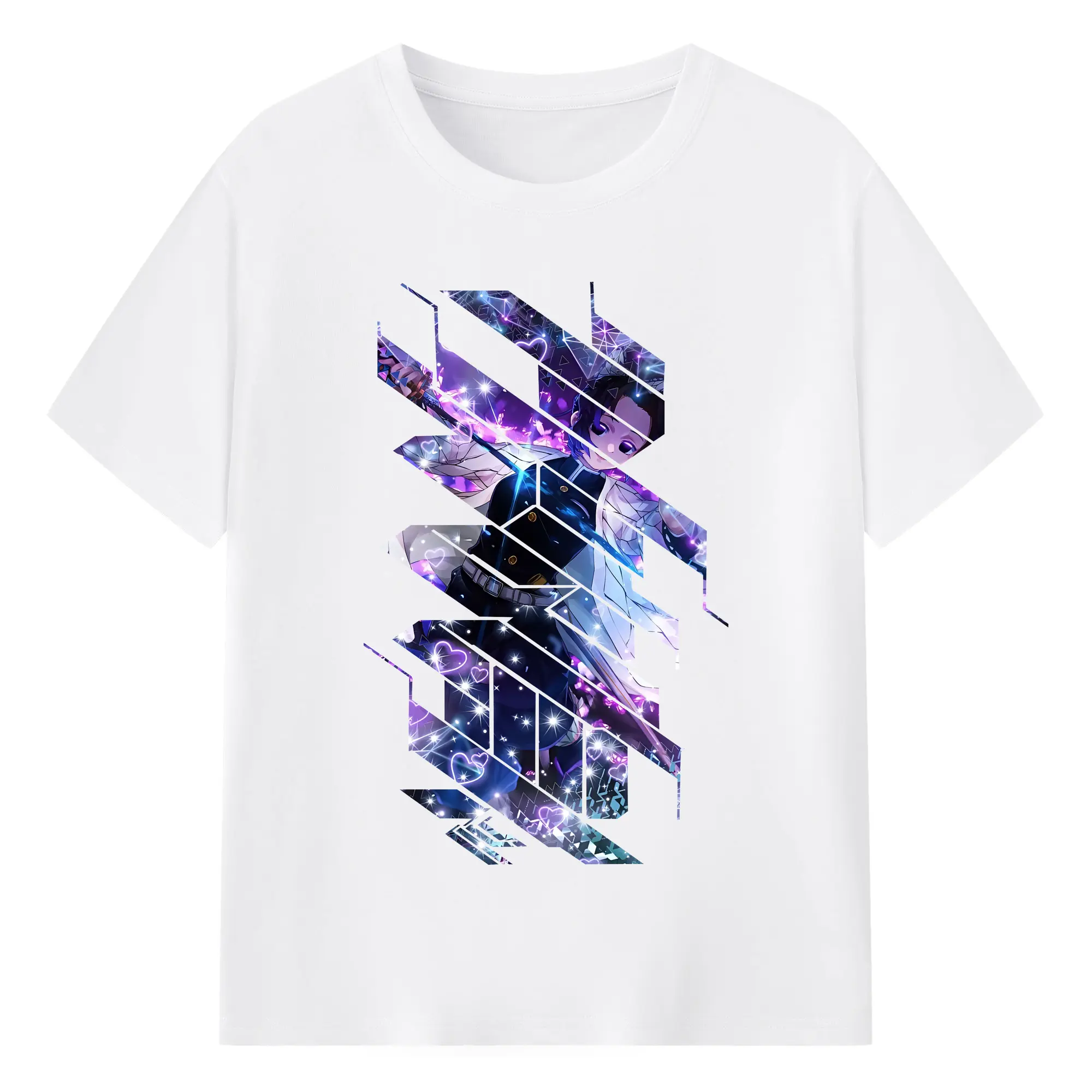 鬼滅の刃 グッズ,胡蝶 しのぶ - 綿100％ 半袖Tシャツ ・ フロントプリント ・ 快適 通気性 ・ 日常使い 散歩 スポーツ用