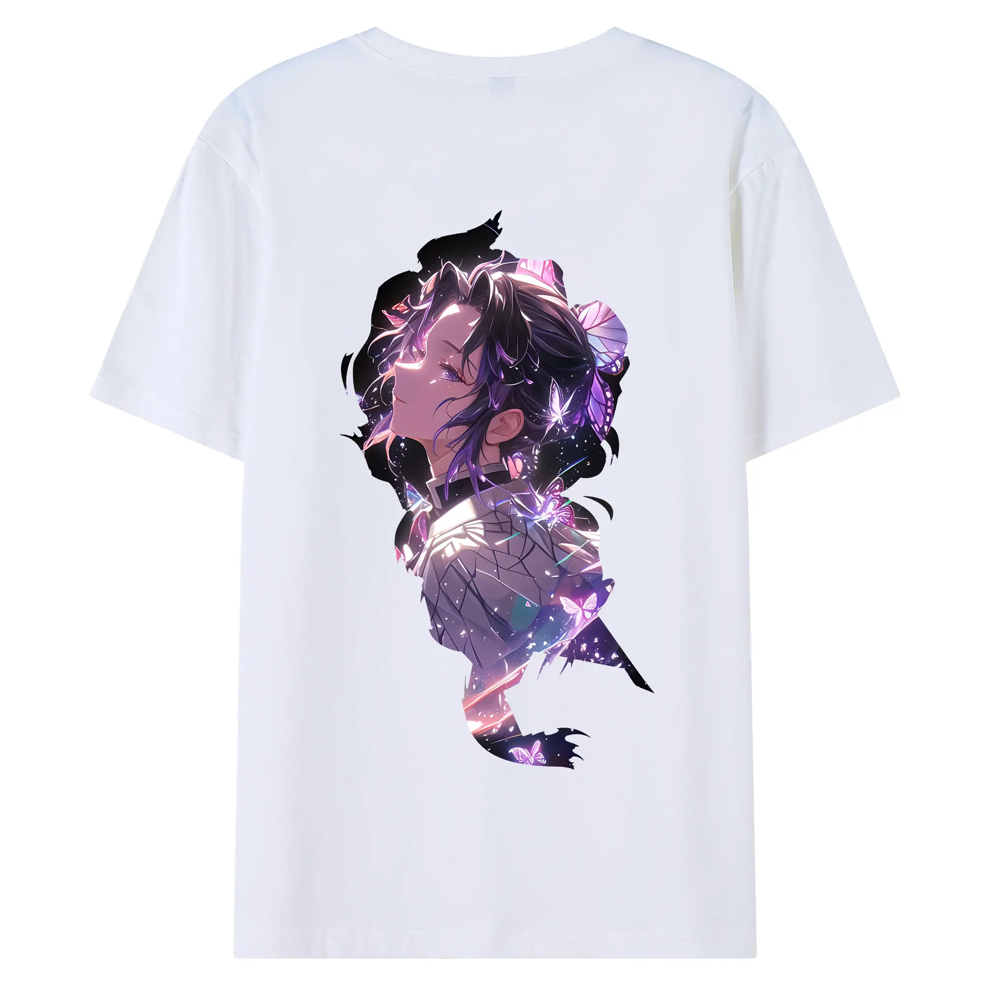 鬼滅の刃 グッズ,胡蝶 しのぶ - 綿100％ 半袖Tシャツ ・ バックプリント ・ 快適 通気性 ・ 日常使い 散歩 スポーツ用