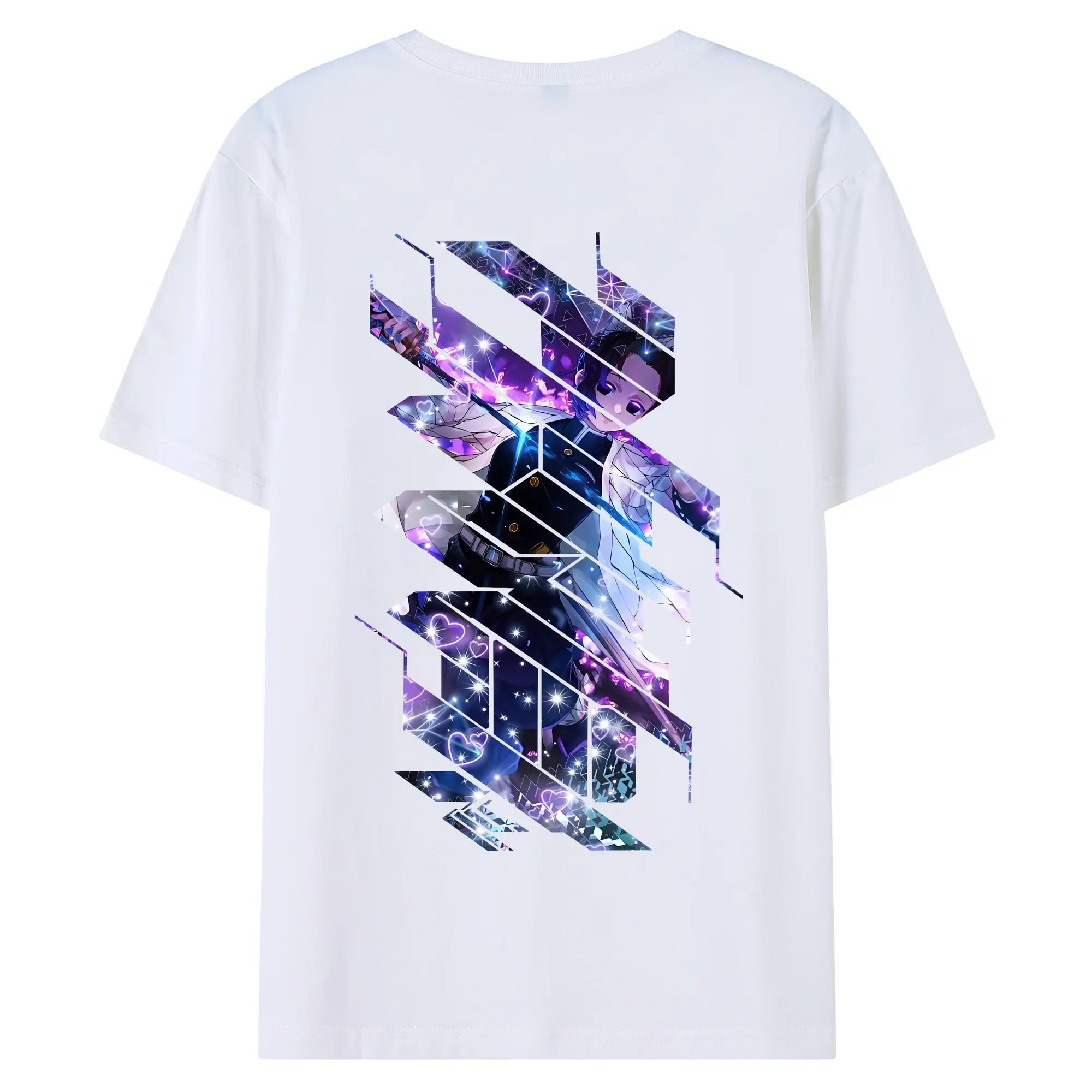 鬼滅の刃 グッズ,胡蝶 しのぶ - 綿100％ 半袖Tシャツ ・ バックプリント ・ 快適 通気性 ・ 日常使い 散歩 スポーツ用