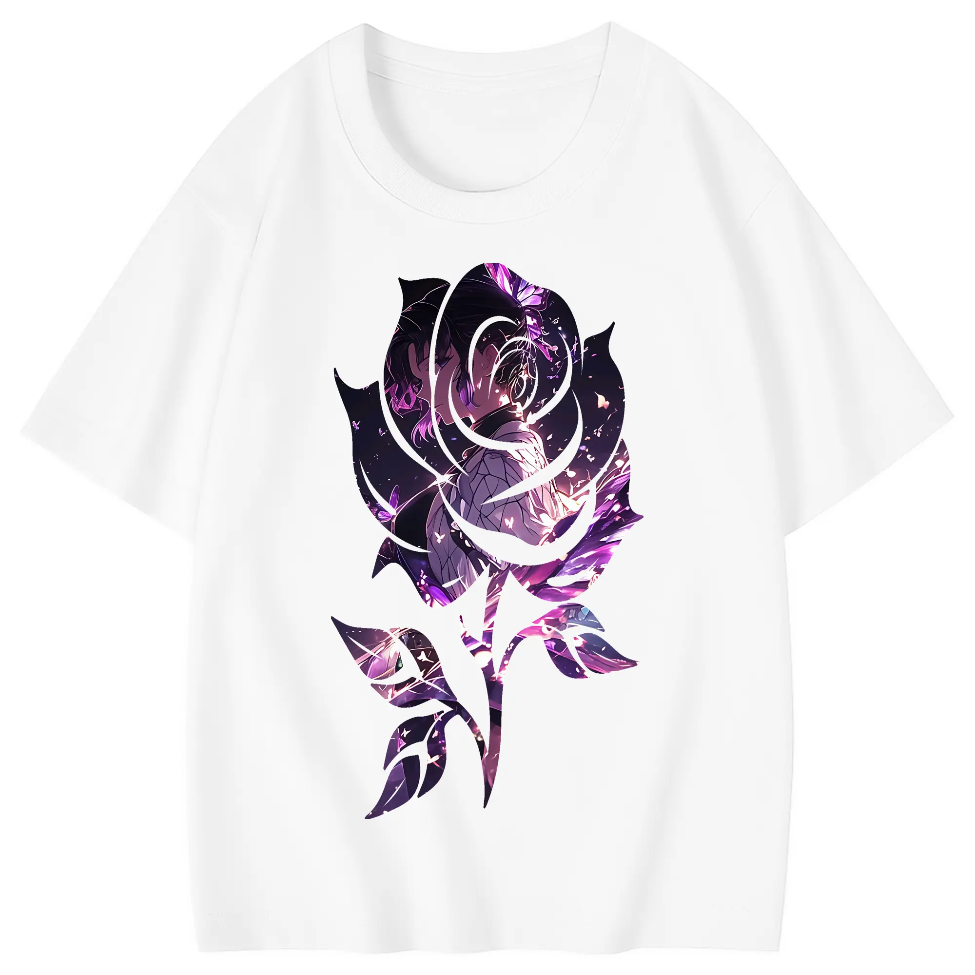 鬼滅の刃 グッズ,胡蝶 しのぶ - 綿100％ キッズTシャツ ・ フロントプリント ・ 快適 通気性 ・ スポーツ カジュアル 散歩用