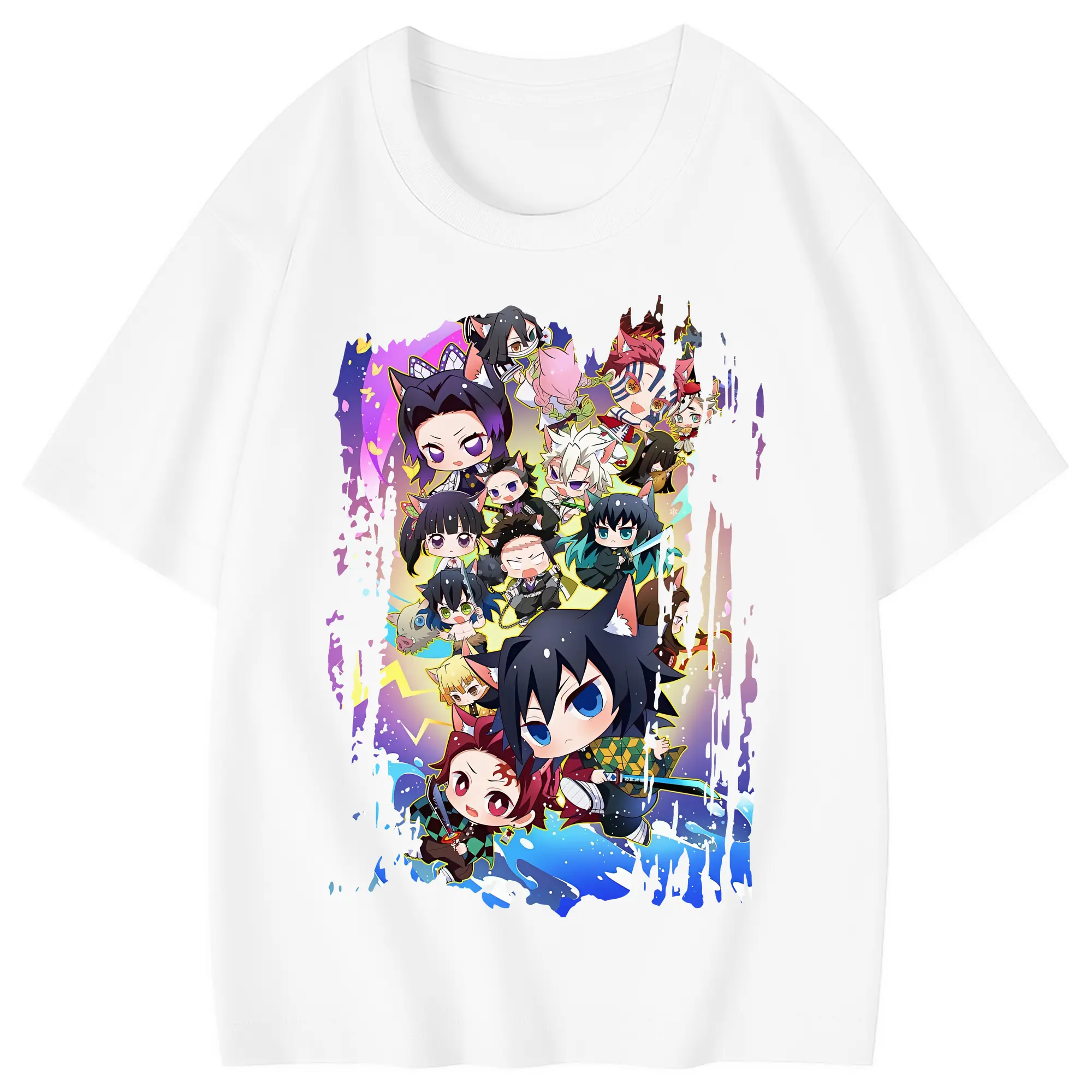 鬼滅の刃 グッズ,胡蝶 しのぶ - 綿100％ キッズTシャツ ・ フロントプリント ・ 快適 通気性 ・ スポーツ カジュアル 散歩用