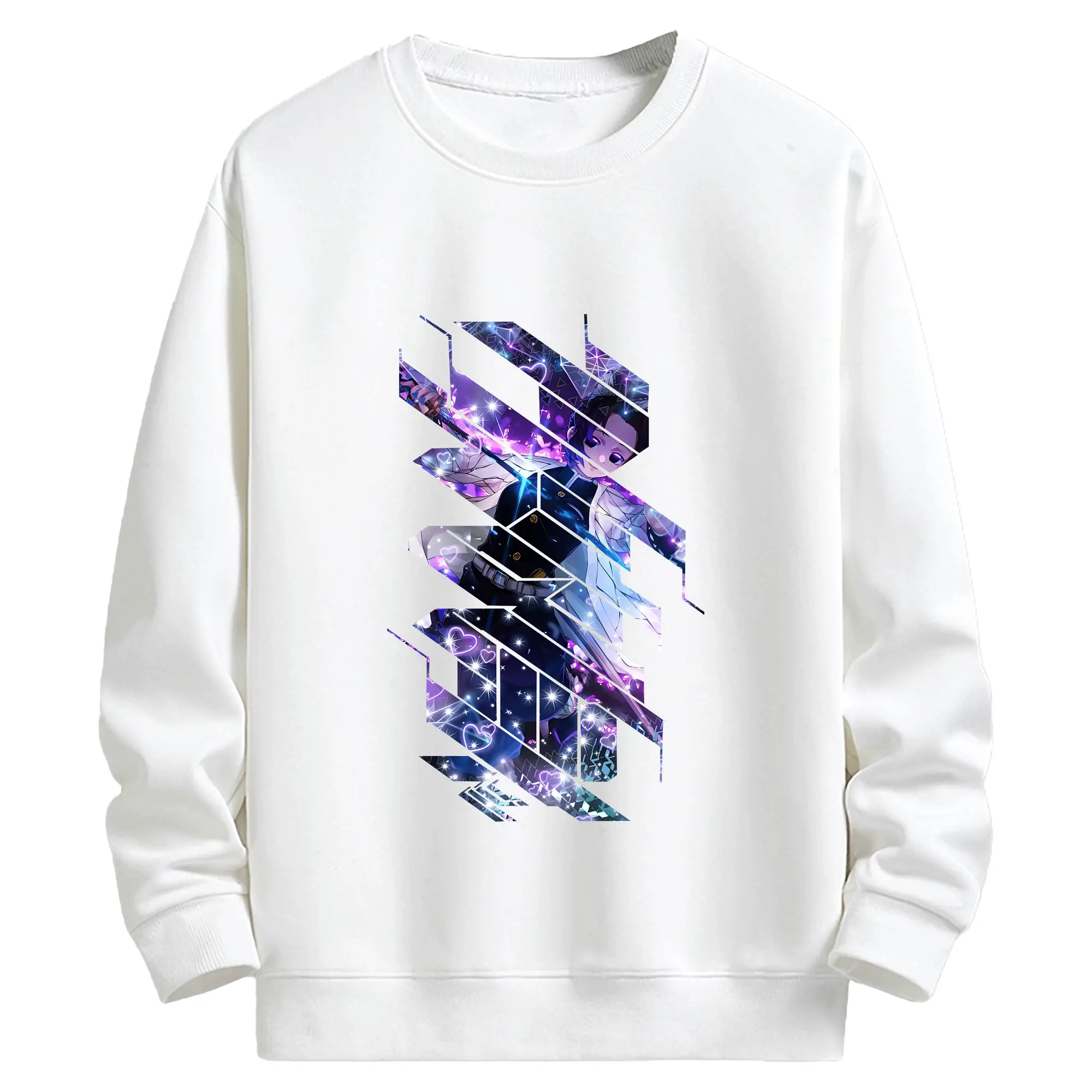 鬼滅の刃 グッズ,胡蝶 しのぶ - 高品質 クルーネック スウェット ・ コットン59％ ポリエステル41％ ・ ユニセックス 長袖 トレーナー ・ カジュアル デイリー スポーツ 散歩用