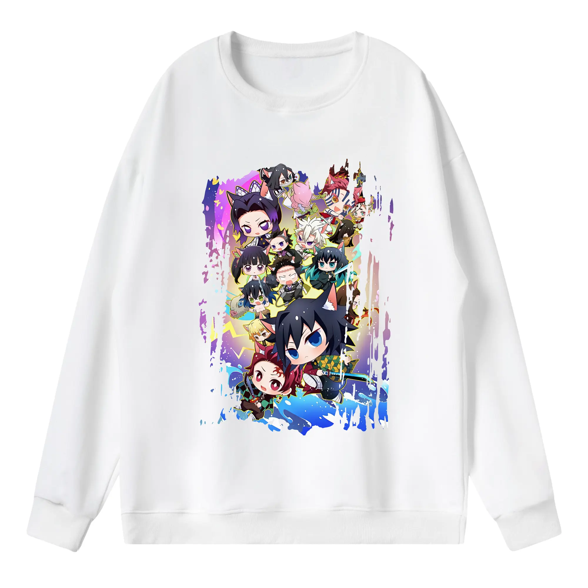 鬼滅の刃 グッズ,胡蝶 しのぶ - 薄手 クルーネック スウェット 裏毛260g · ポリエステル 春秋向け カジュアル 男女兼用 · トレーナー デイリー スポーツ 散歩に最適