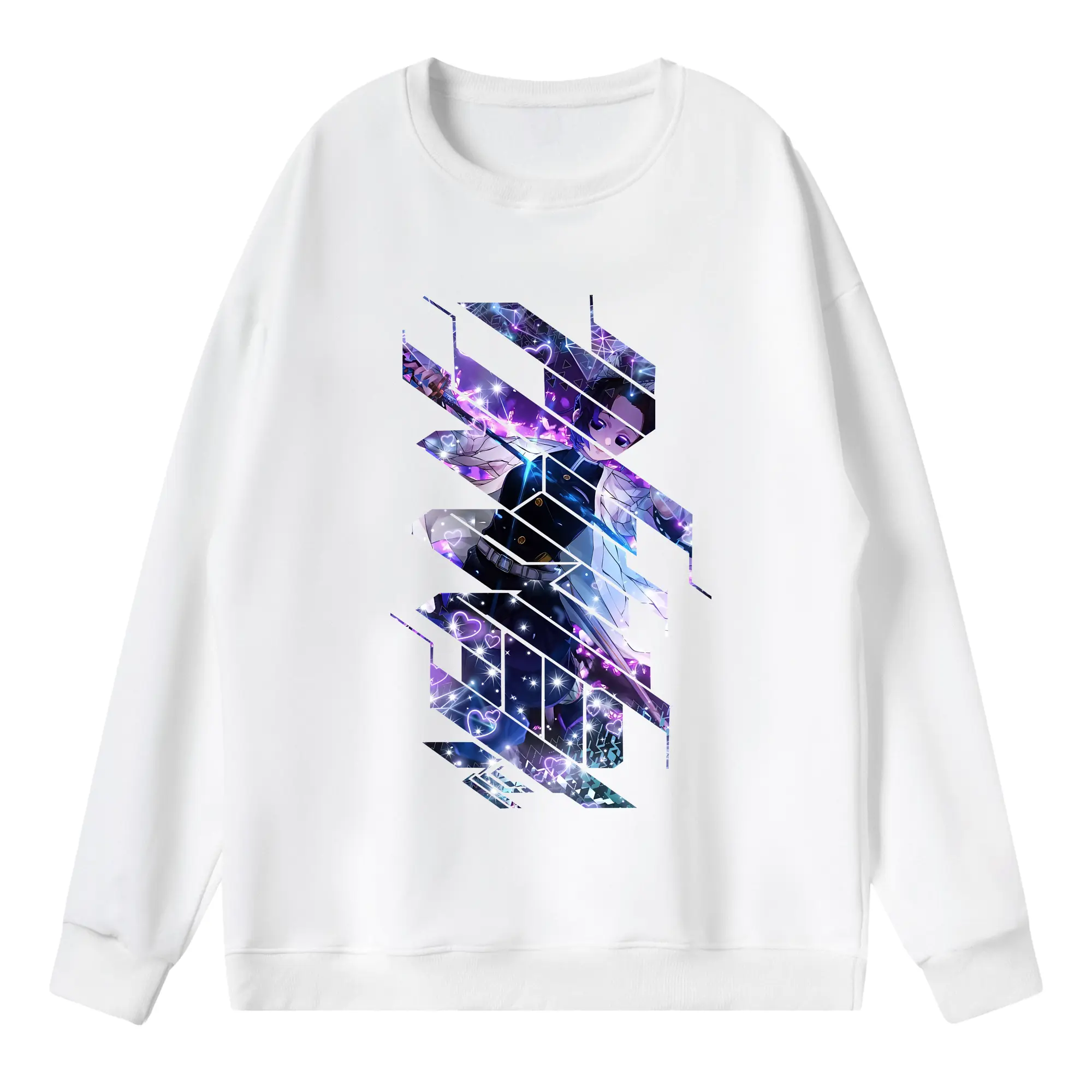 鬼滅の刃 グッズ,胡蝶 しのぶ - 薄手 クルーネック スウェット 裏毛260g · ポリエステル 春秋向け カジュアル 男女兼用 · トレーナー デイリー スポーツ 散歩に最適