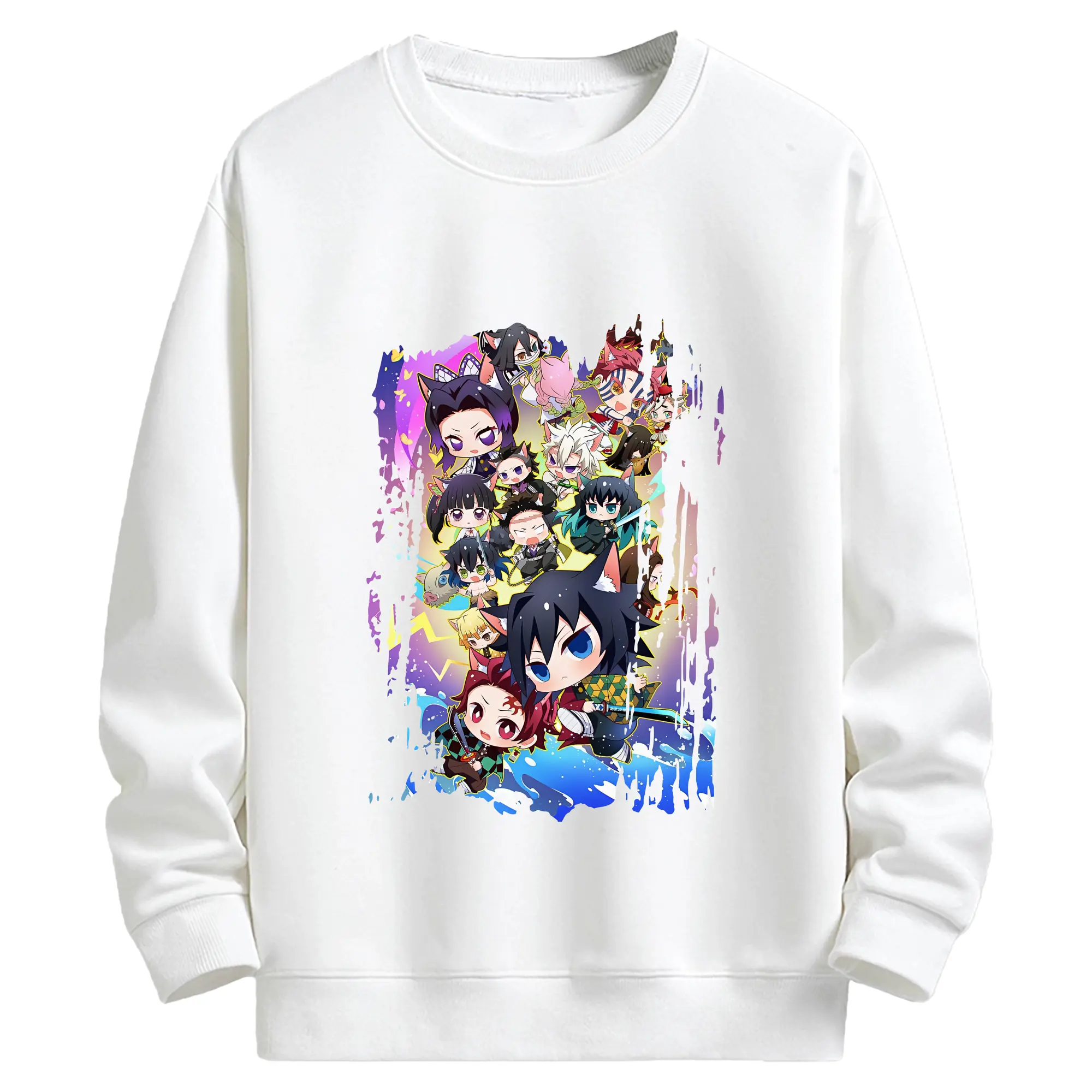 鬼滅の刃 グッズ,胡蝶 しのぶ - キッズ クルーネックスウェットシャツ ・ フロントプリント ・ 綿80％ ポリエステル20％ ・ 快適 通学 スポーツ 日常使い お散歩用