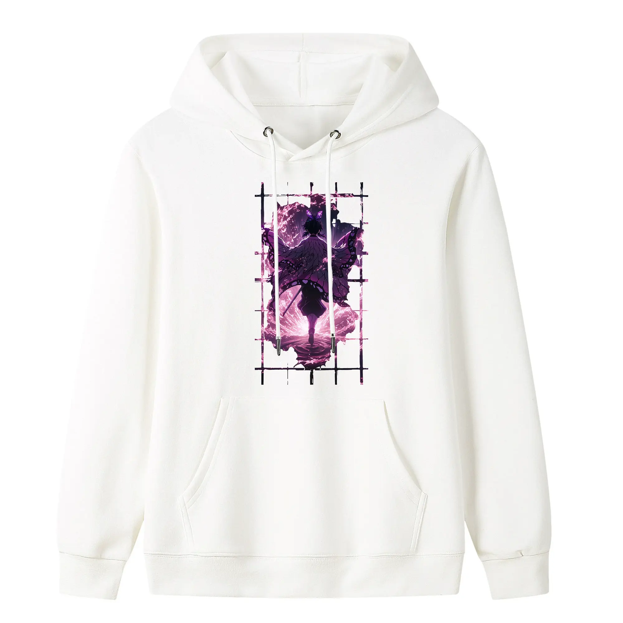 鬼滅の刃 グッズ,胡蝶 しのぶ - キッズ フード付きパーカー ・ フロントプリント ・ ポリエステル100％ ・ 快適 通学 スポーツ 日常使い お散歩用