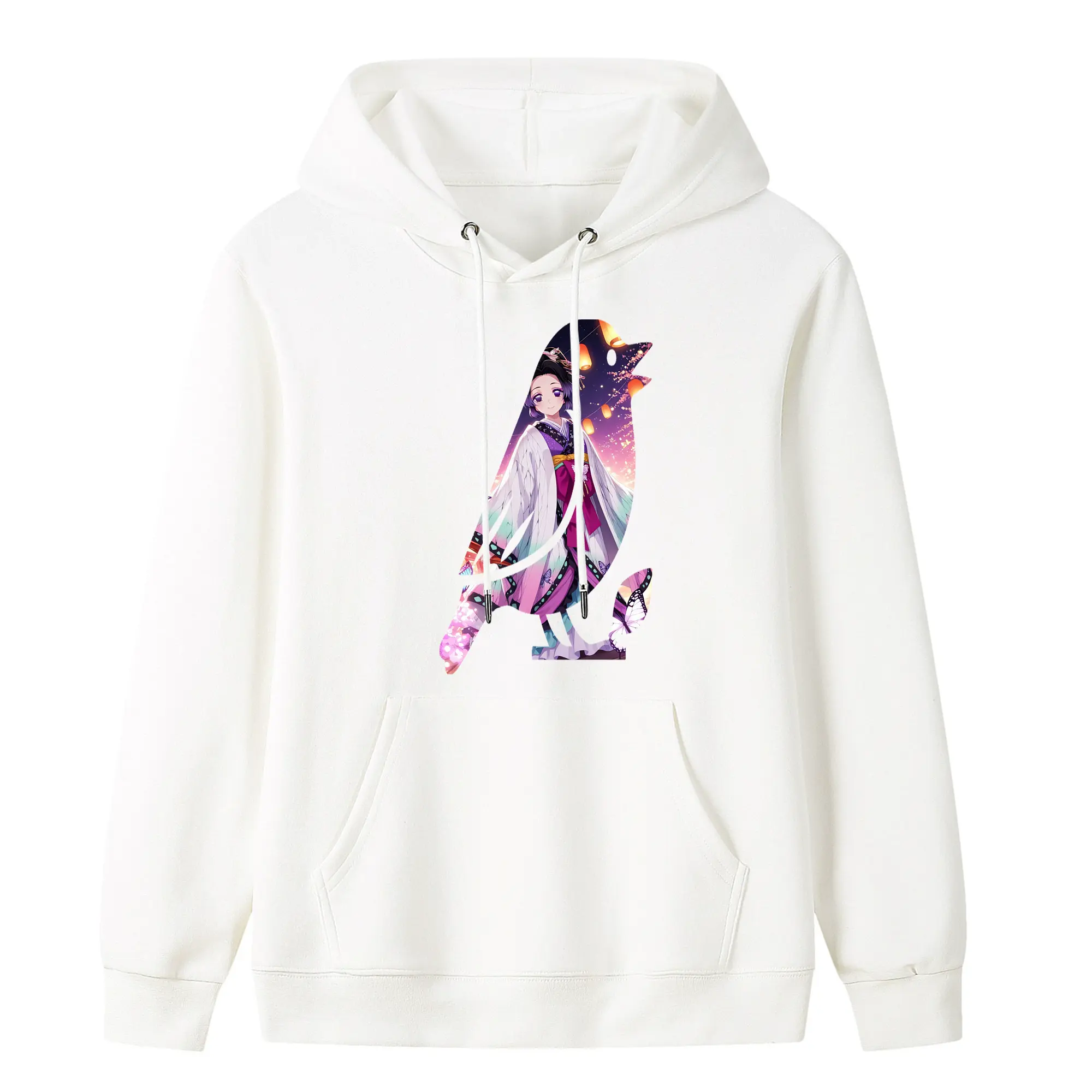 鬼滅の刃 グッズ,胡蝶 しのぶ - キッズ フード付きパーカー ・ フロントプリント ・ ポリエステル100％ ・ 快適 通学 スポーツ 日常使い お散歩用