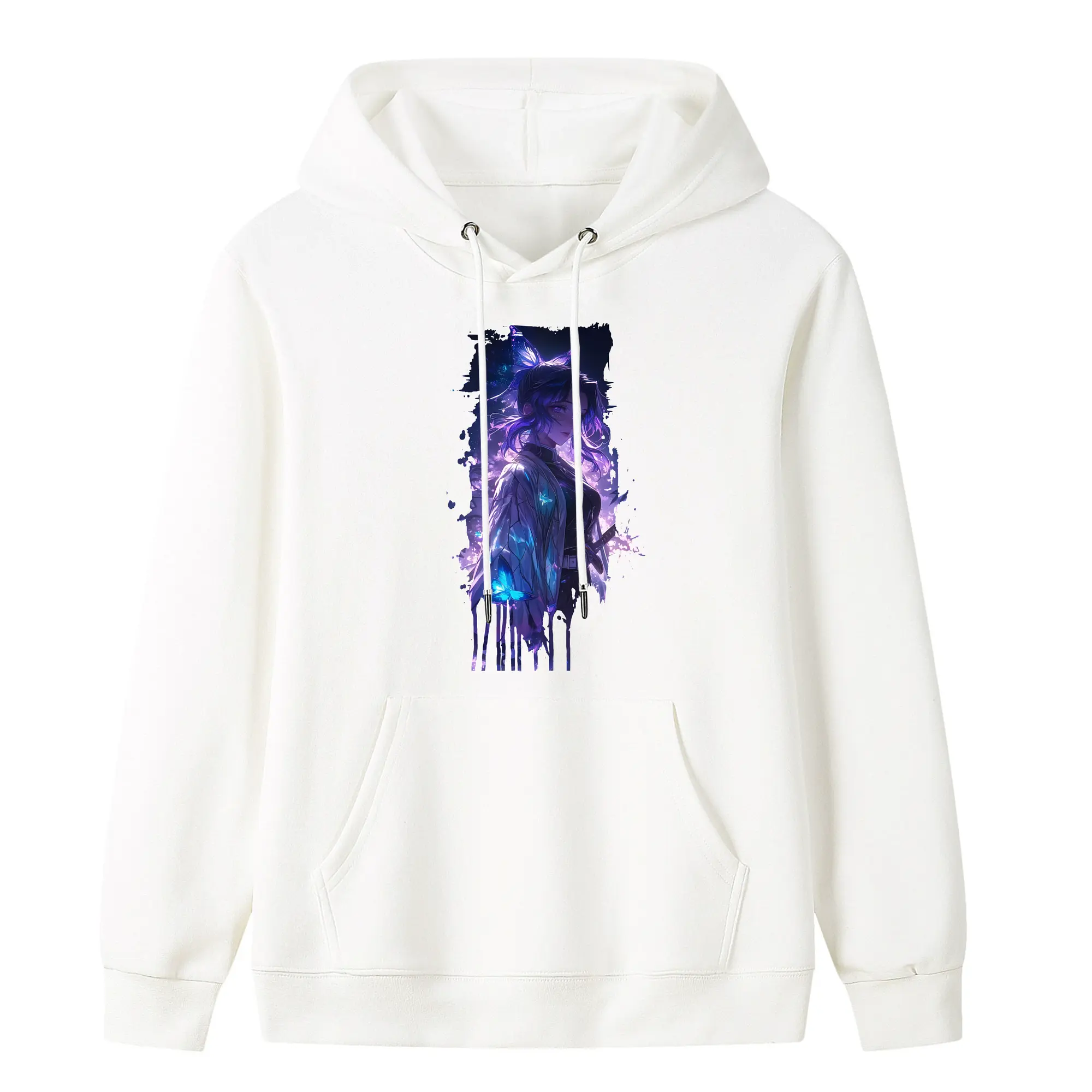 鬼滅の刃 グッズ,胡蝶 しのぶ - キッズ フード付きパーカー ・ フロントプリント ・ ポリエステル100％ ・ 快適 通学 スポーツ 日常使い お散歩用