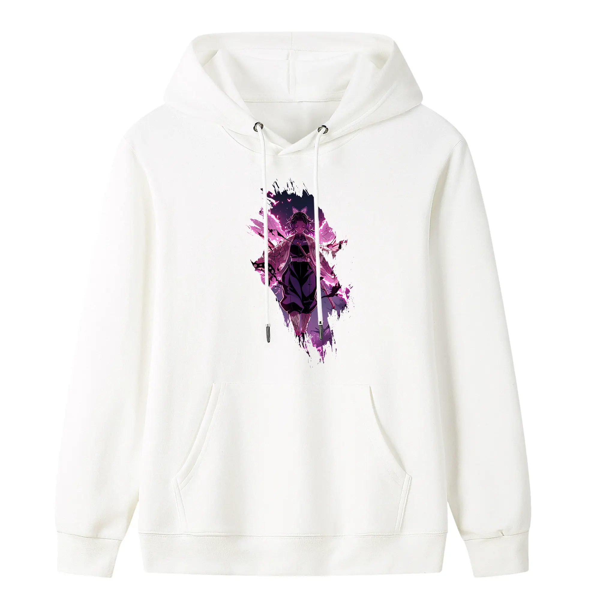 鬼滅の刃 グッズ,胡蝶 しのぶ - キッズ フード付きパーカー ・ フロントプリント ・ ポリエステル100％ ・ 快適 通学 スポーツ 日常使い お散歩用