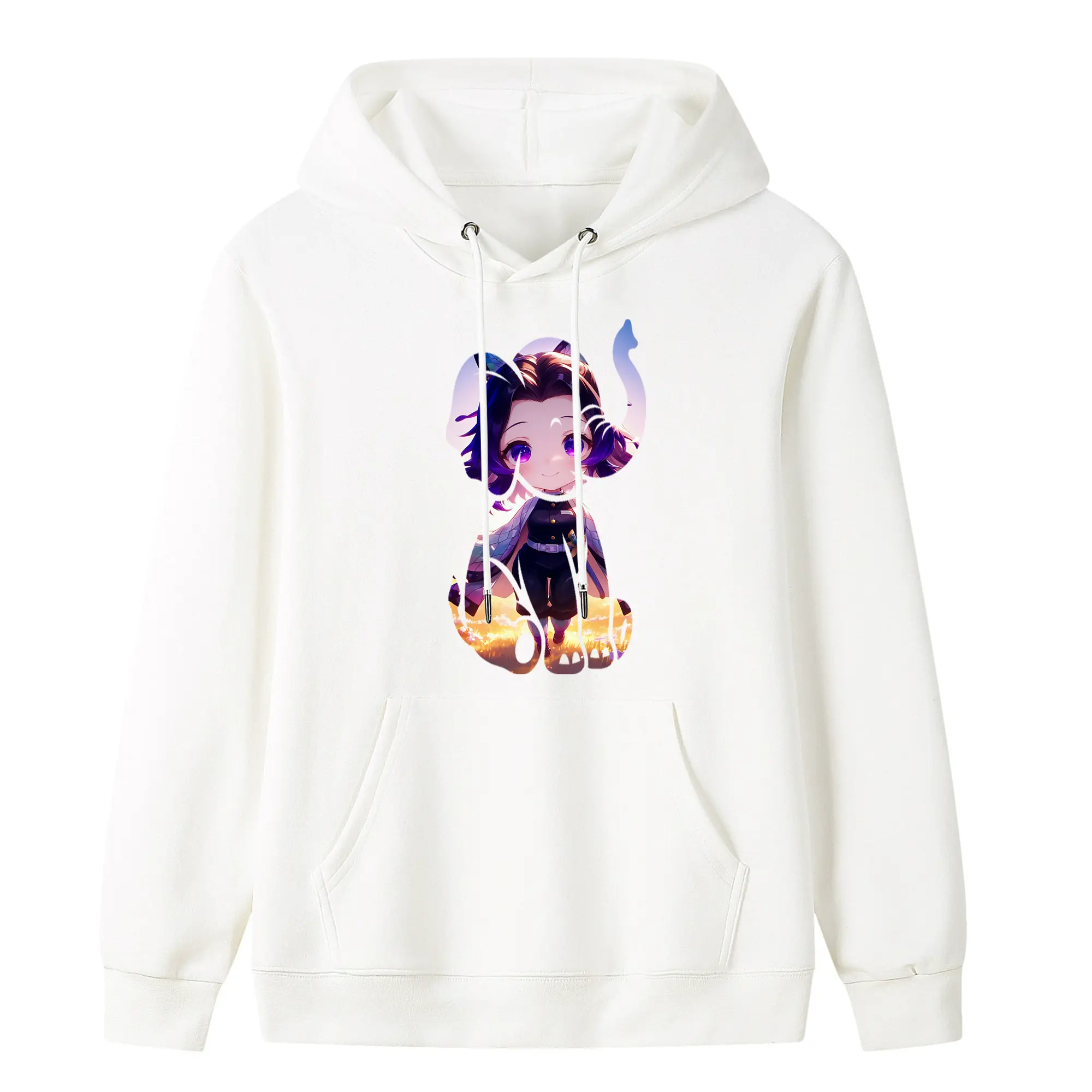 鬼滅の刃 グッズ,胡蝶 しのぶ - キッズ フード付きパーカー ・ フロントプリント ・ ポリエステル100％ ・ 快適 通学 スポーツ 日常使い お散歩用