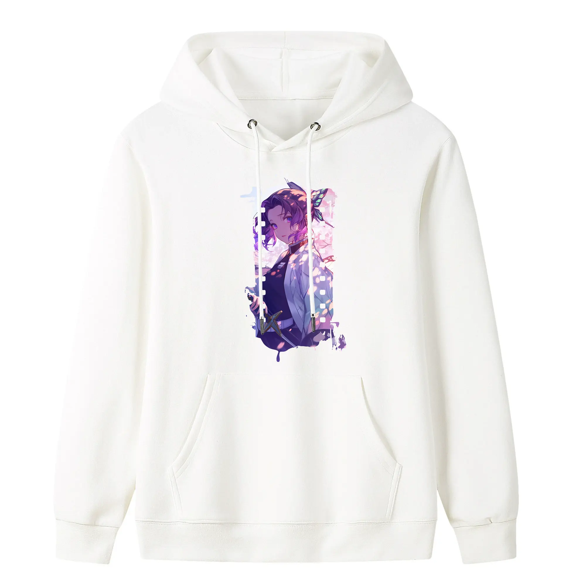 鬼滅の刃 グッズ,胡蝶 しのぶ - キッズ フード付きパーカー ・ フロントプリント ・ ポリエステル100％ ・ 快適 通学 スポーツ 日常使い お散歩用