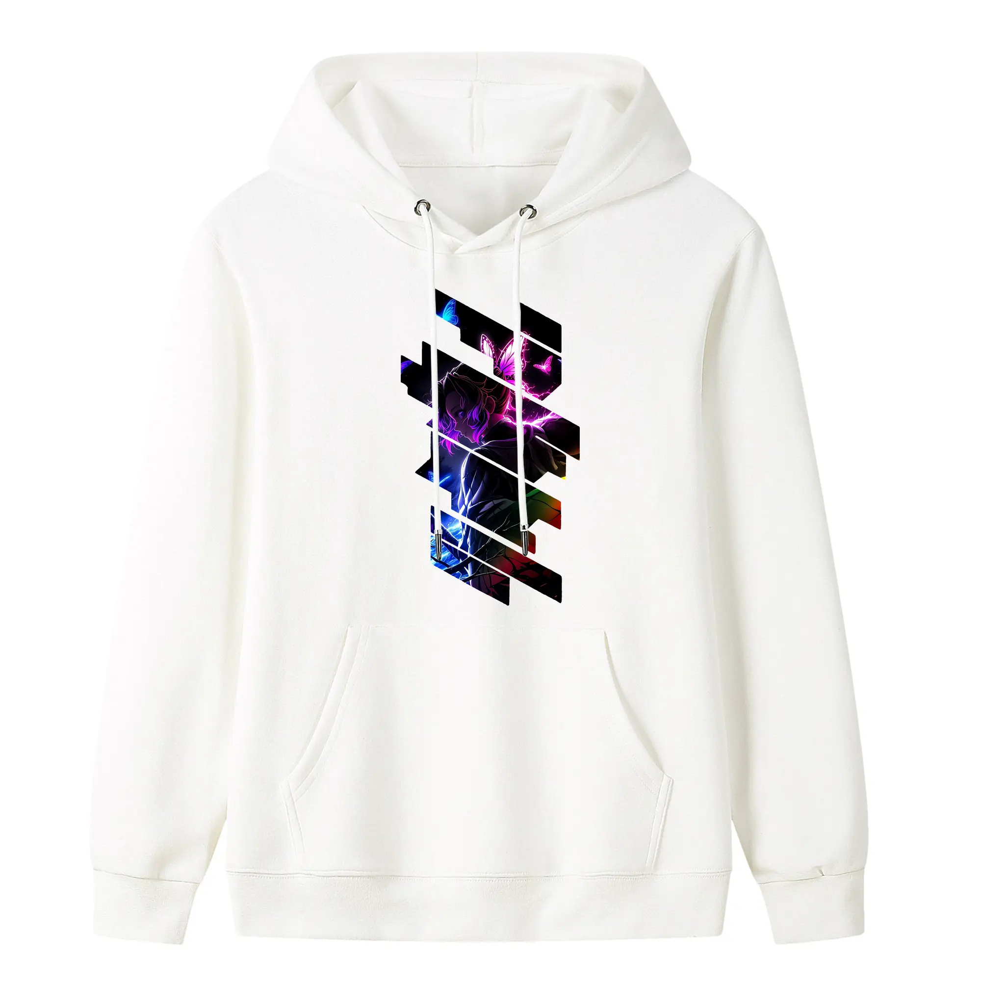 鬼滅の刃 グッズ,胡蝶 しのぶ - キッズ フード付きパーカー ・ フロントプリント ・ ポリエステル100％ ・ 快適 通学 スポーツ 日常使い お散歩用