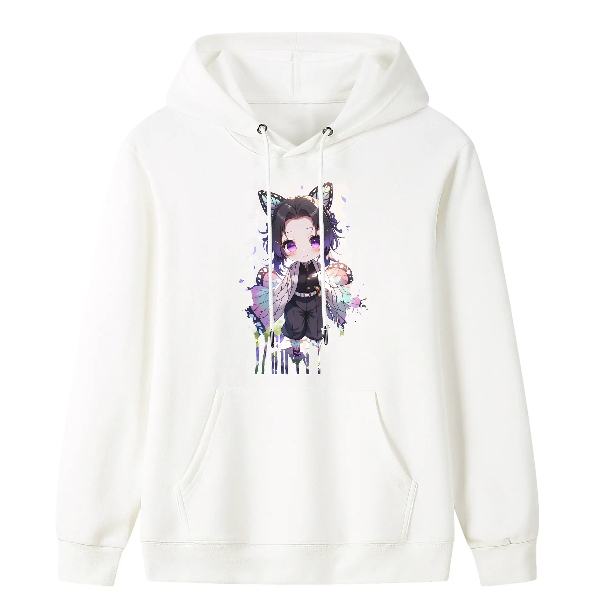 鬼滅の刃 グッズ,胡蝶 しのぶ - キッズ フード付きパーカー ・ フロントプリント ・ ポリエステル100％ ・ 快適 通学 スポーツ 日常使い お散歩用