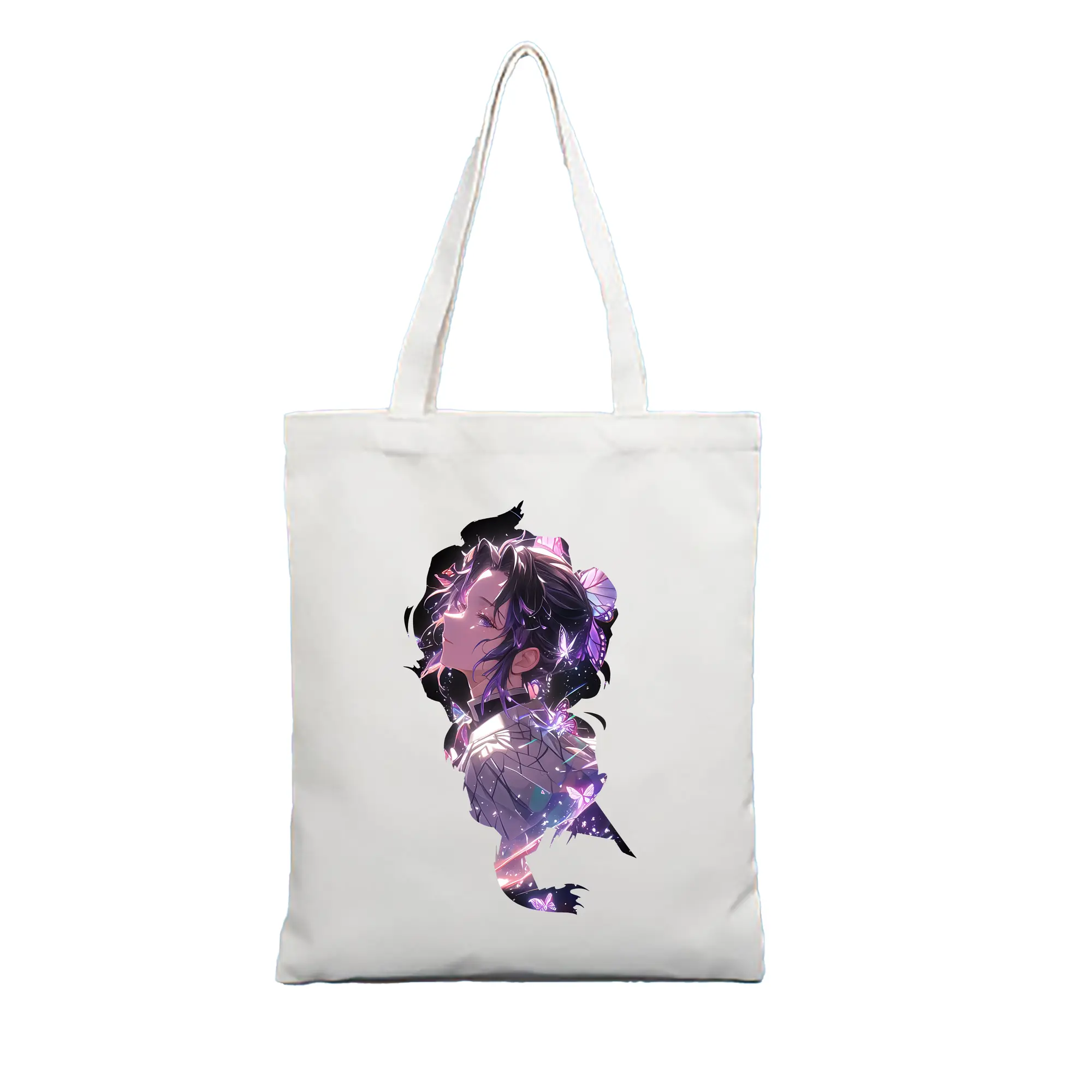 鬼滅の刃 グッズ,胡蝶 しのぶ - 縦型キャンバス手提げバッグ（トートバッグ） ・ キャンバス素材 ・ ショッピング用 ・ 軽量 丈夫 お手入れ簡単