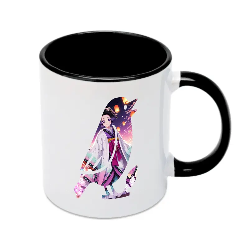 鬼滅の刃 グッズ,胡蝶 しのぶ - カラフルマグカップ ・ 陶器 ・ 熱転写プリント ・ 鮮やかデザイン ・ 耐久性 高品質 ・ コーヒー お茶 ギフト用
