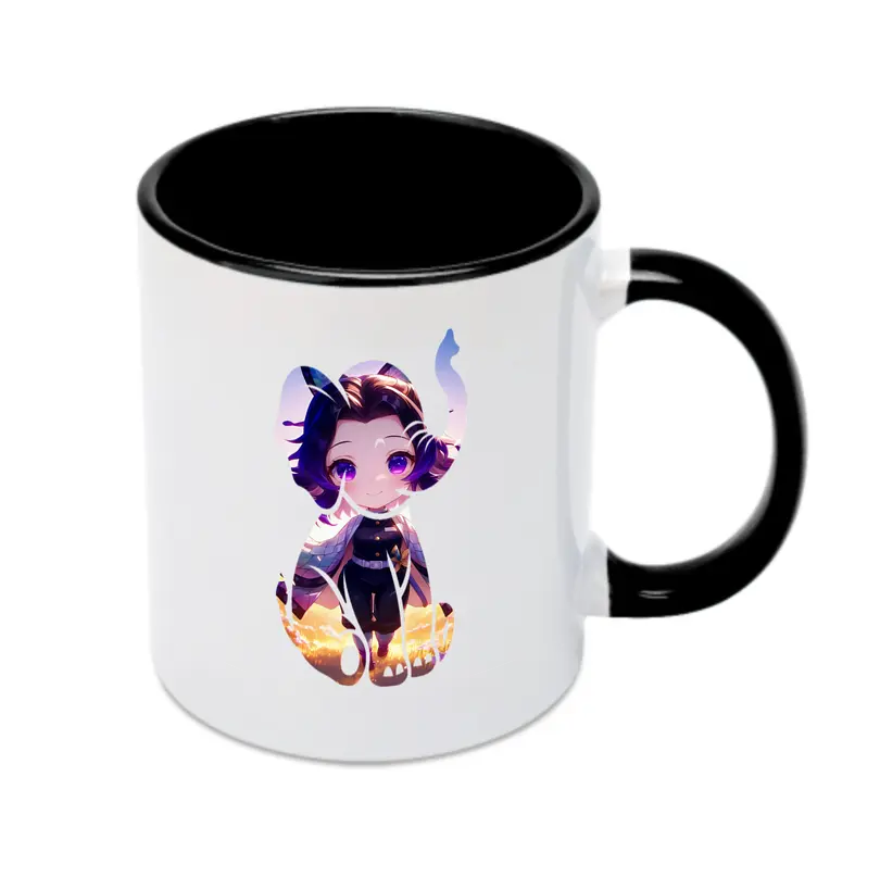鬼滅の刃 グッズ,胡蝶 しのぶ - カラフルマグカップ ・ 陶器 ・ 熱転写プリント ・ 鮮やかデザイン ・ 耐久性 高品質 ・ コーヒー お茶 ギフト用