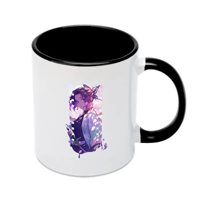 鬼滅の刃 グッズ,胡蝶 しのぶ - カラフルマグカップ ・ 陶器 ・ 熱転写プリント ・ 鮮やかデザイン ・ 耐久性 高品質 ・ コーヒー お茶 ギフト用
