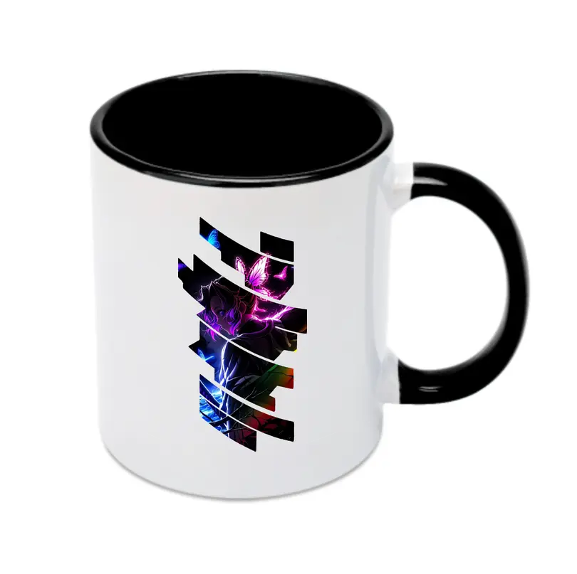 鬼滅の刃 グッズ,胡蝶 しのぶ - カラフルマグカップ ・ 陶器 ・ 熱転写プリント ・ 鮮やかデザイン ・ 耐久性 高品質 ・ コーヒー お茶 ギフト用