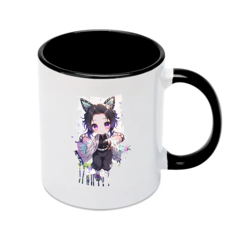鬼滅の刃 グッズ,胡蝶 しのぶ - カラフルマグカップ ・ 陶器 ・ 熱転写プリント ・ 鮮やかデザイン ・ 耐久性 高品質 ・ コーヒー お茶 ギフト用