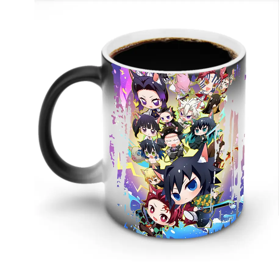 鬼滅の刃 グッズ,胡蝶 しのぶ - 変色マグカップ ・ セラミック ・ 熱転写プリント ・ 耐久性 高品質 ・ ギフト・自宅用 コーヒー お茶