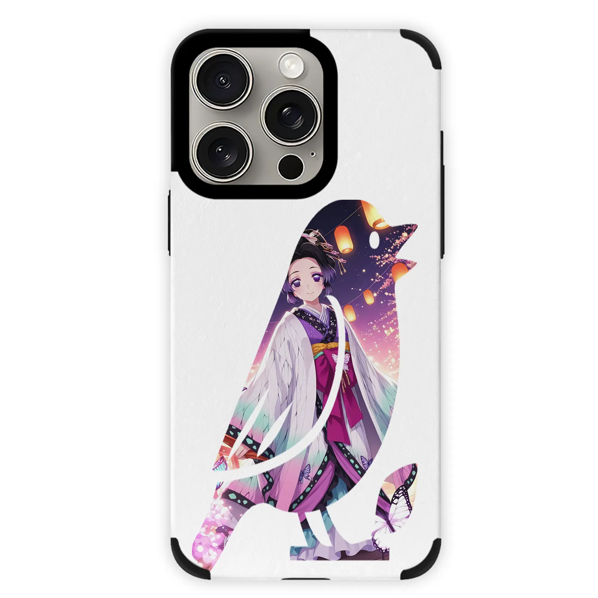 鬼滅の刃 グッズ,胡蝶 しのぶ - IPhone15ProMax対応 ・ PUレザースマホケース ・ 耐衝撃 ・ 黄変防止 ・ 360度全面保護 ・ 柔らか手触り ・ 3D立体ボタン