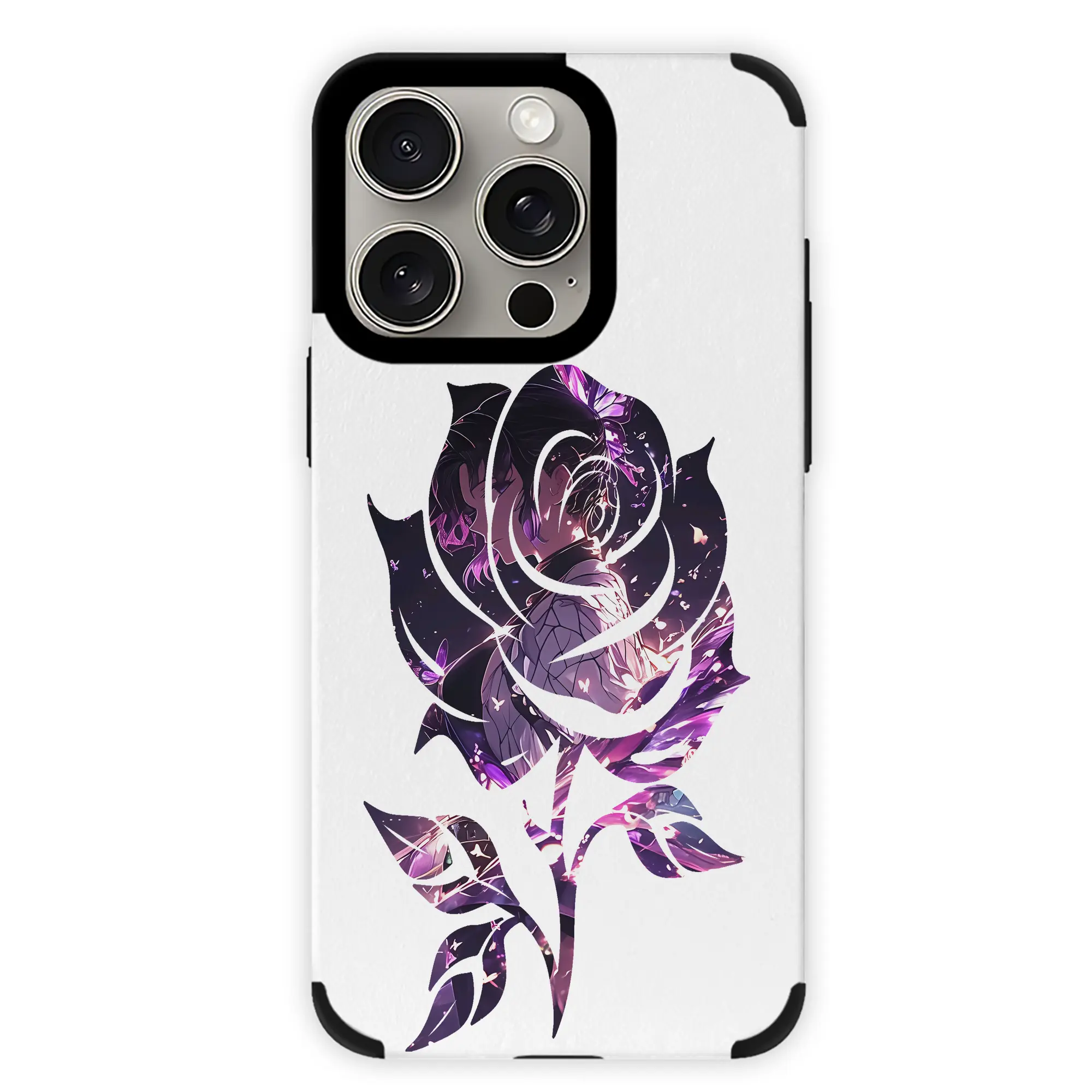 鬼滅の刃 グッズ,胡蝶 しのぶ - IPhone15ProMax対応 ・ PUレザースマホケース ・ 耐衝撃 ・ 黄変防止 ・ 360度全面保護 ・ 柔らか手触り ・ 3D立体ボタン