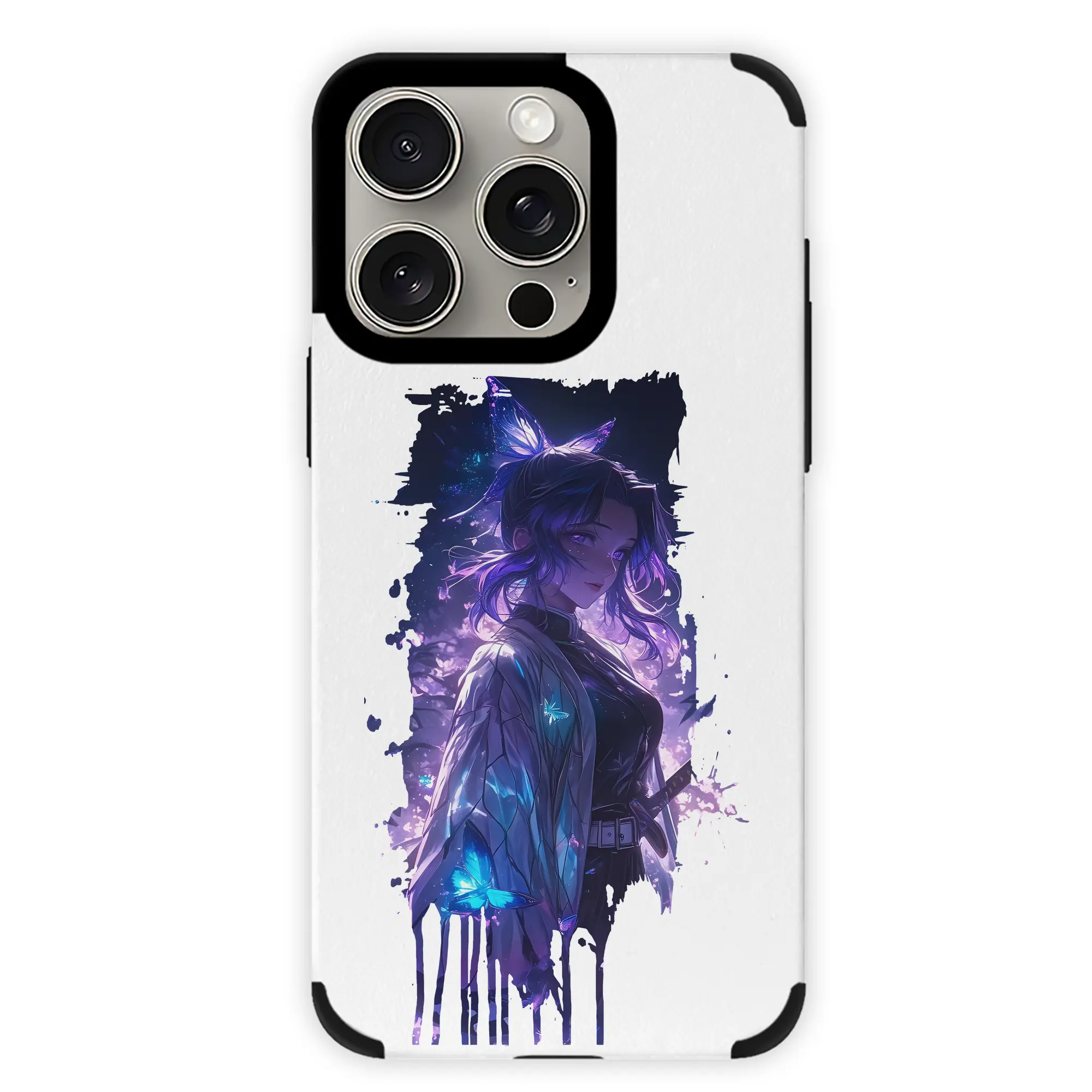 鬼滅の刃 グッズ,胡蝶 しのぶ - IPhone15ProMax対応 ・ PUレザースマホケース ・ 耐衝撃 ・ 黄変防止 ・ 360度全面保護 ・ 柔らか手触り ・ 3D立体ボタン