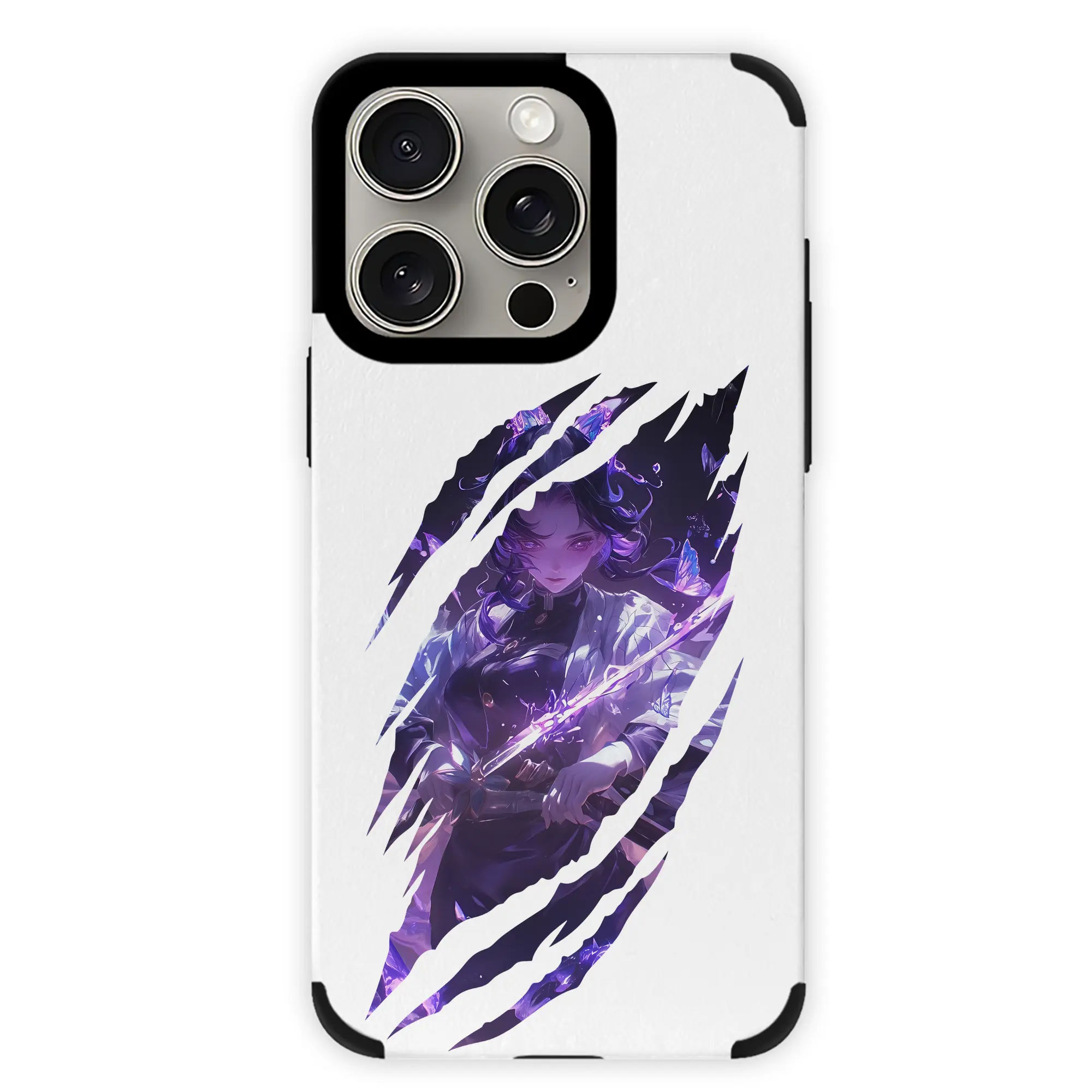 鬼滅の刃 グッズ,胡蝶 しのぶ - IPhone15ProMax対応 ・ PUレザースマホケース ・ 耐衝撃 ・ 黄変防止 ・ 360度全面保護 ・ 柔らか手触り ・ 3D立体ボタン