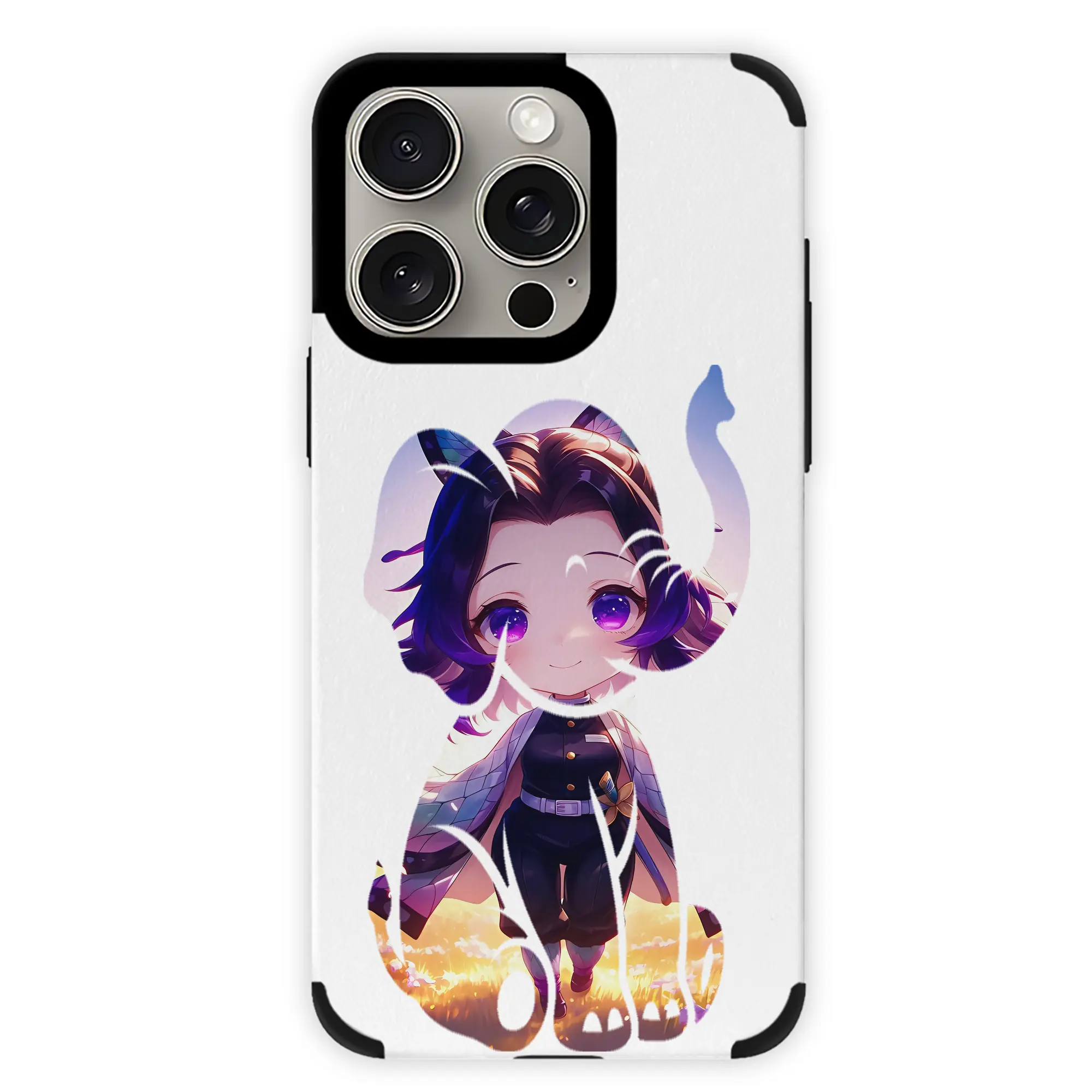 鬼滅の刃 グッズ,胡蝶 しのぶ - IPhone15ProMax対応 ・ PUレザースマホケース ・ 耐衝撃 ・ 黄変防止 ・ 360度全面保護 ・ 柔らか手触り ・ 3D立体ボタン