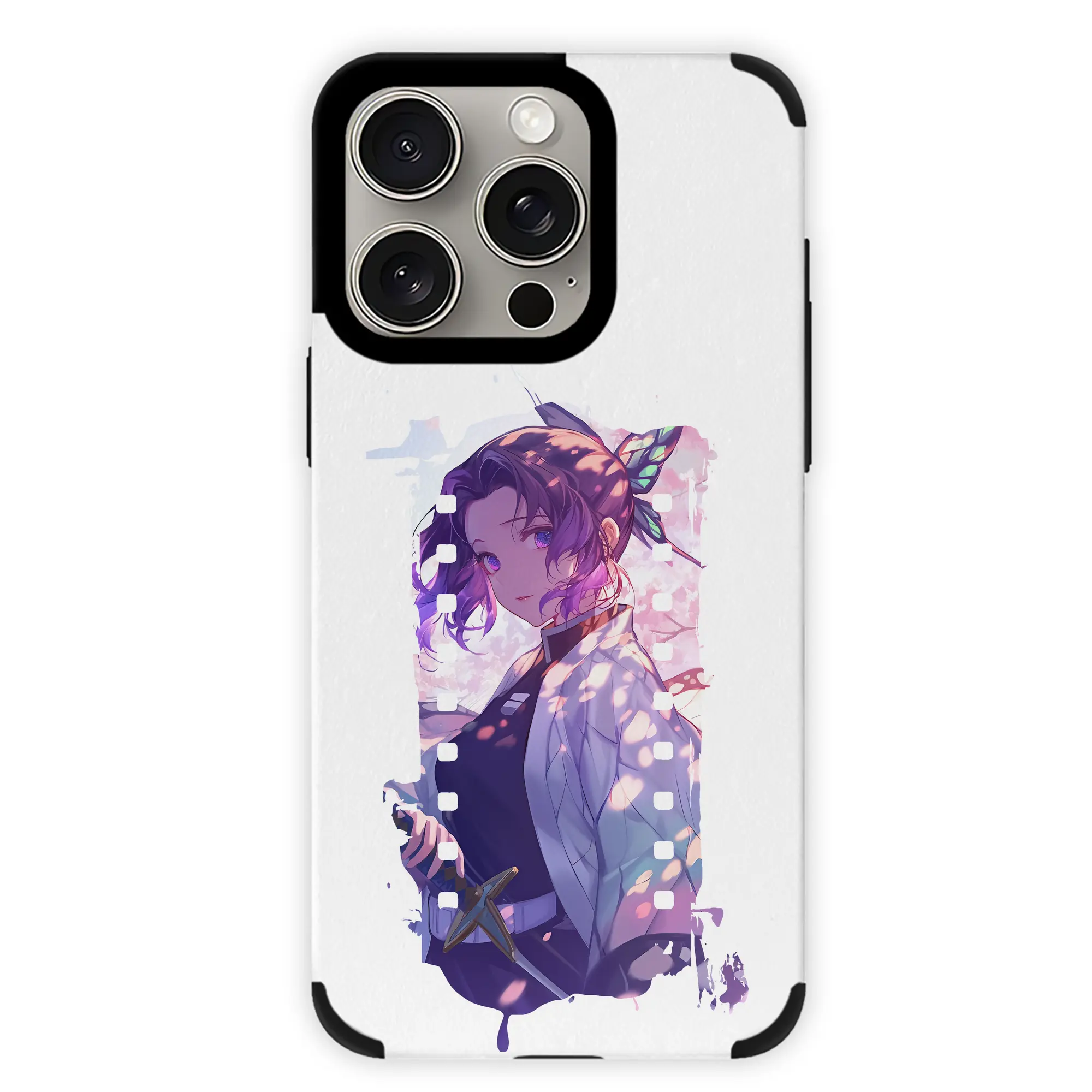 鬼滅の刃 グッズ,胡蝶 しのぶ - IPhone15ProMax対応 ・ PUレザースマホケース ・ 耐衝撃 ・ 黄変防止 ・ 360度全面保護 ・ 柔らか手触り ・ 3D立体ボタン