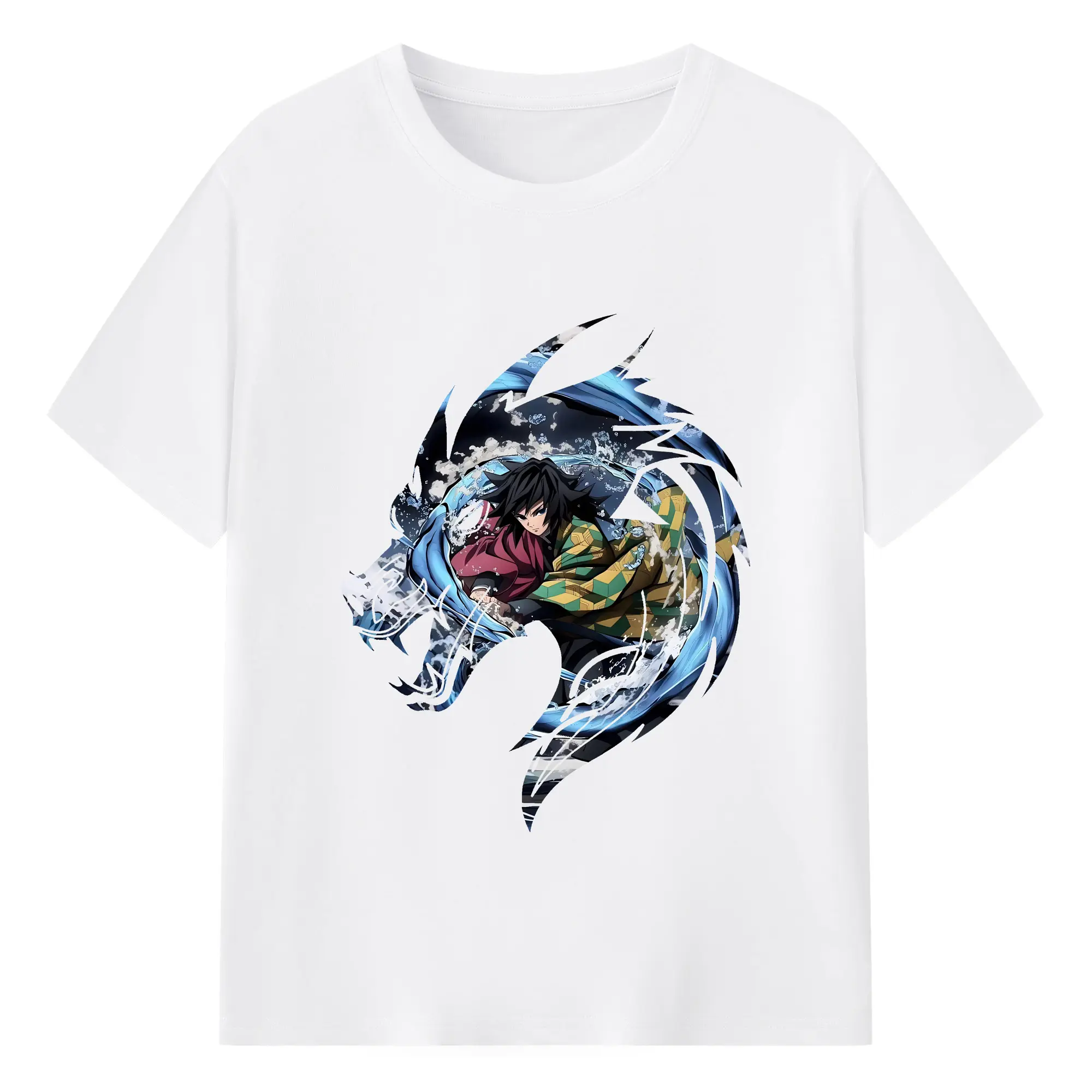 鬼滅の刃 グッズ,冨岡 義勇 - 綿100％ 半袖Tシャツ ・ フロントプリント ・ 快適 通気性 ・ 日常使い 散歩 スポーツ用