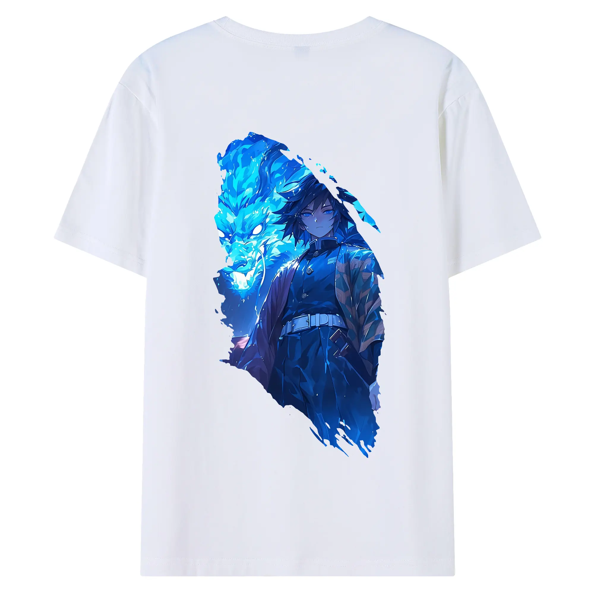 鬼滅の刃 グッズ,冨岡 義勇 - 綿100％ 半袖Tシャツ ・ バックプリント ・ 快適 通気性 ・ 日常使い 散歩 スポーツ用