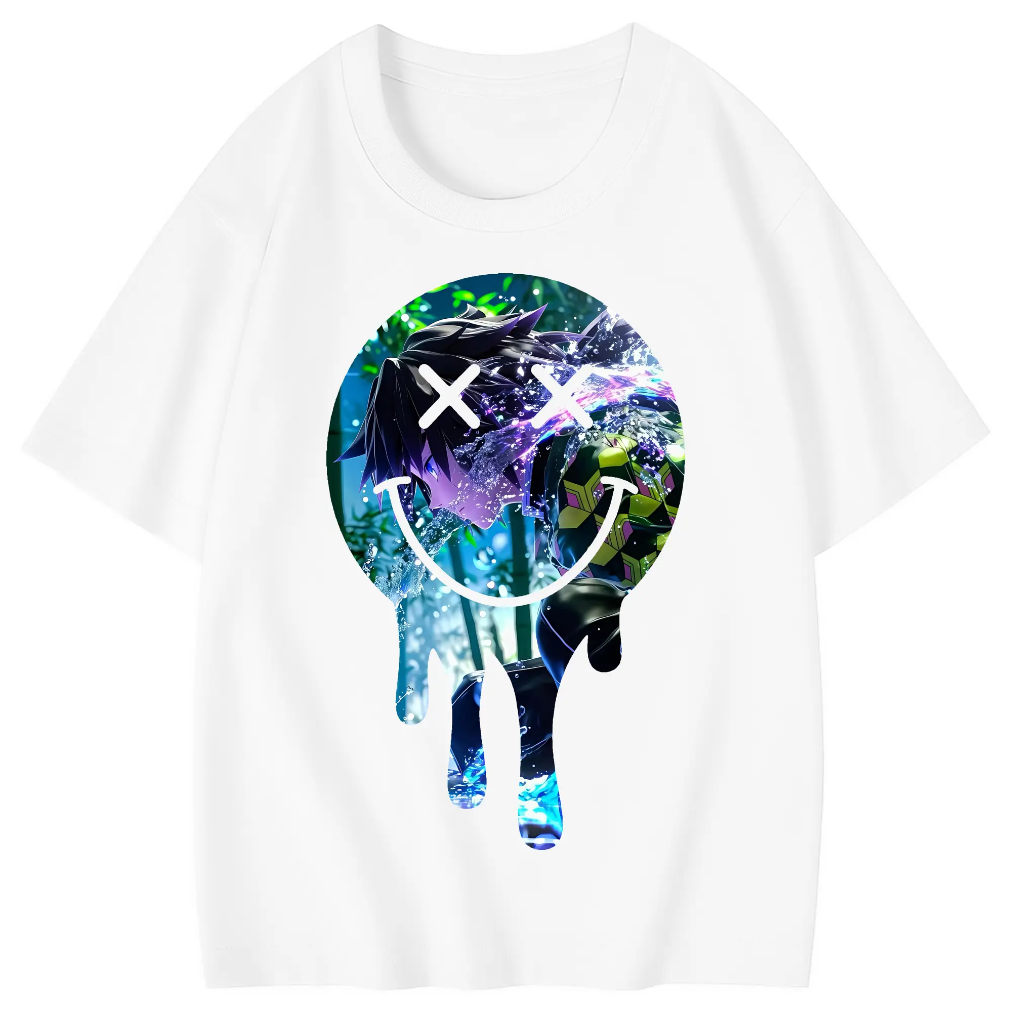 鬼滅の刃 グッズ,冨岡 義勇 - 綿100％ キッズTシャツ ・ フロントプリント ・ 快適 通気性 ・ スポーツ カジュアル 散歩用