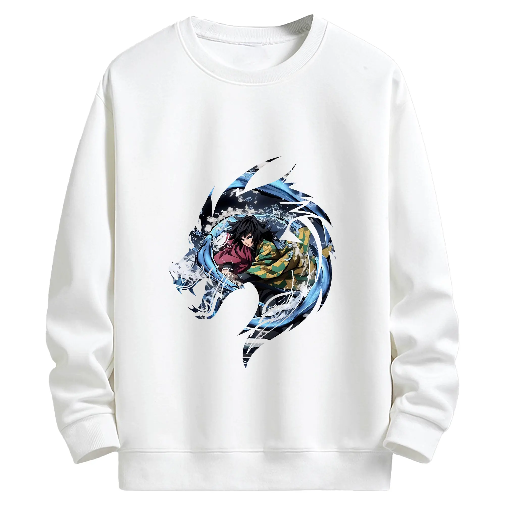 鬼滅の刃 グッズ,冨岡 義勇 - 高品質 クルーネック スウェット ・ コットン59％ ポリエステル41％ ・ ユニセックス 長袖 トレーナー ・ カジュアル デイリー スポーツ 散歩用