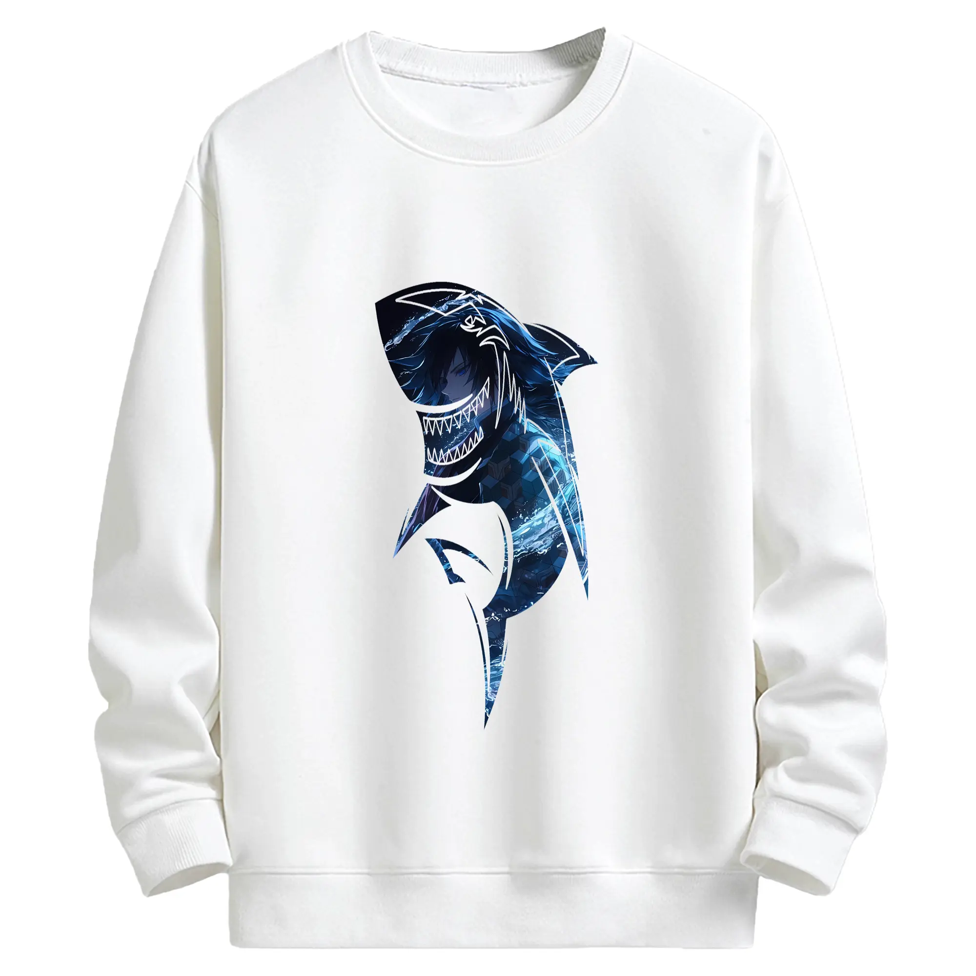 鬼滅の刃 グッズ,冨岡 義勇 - 高品質 クルーネック スウェット ・ コットン59％ ポリエステル41％ ・ ユニセックス 長袖 トレーナー ・ カジュアル デイリー スポーツ 散歩用