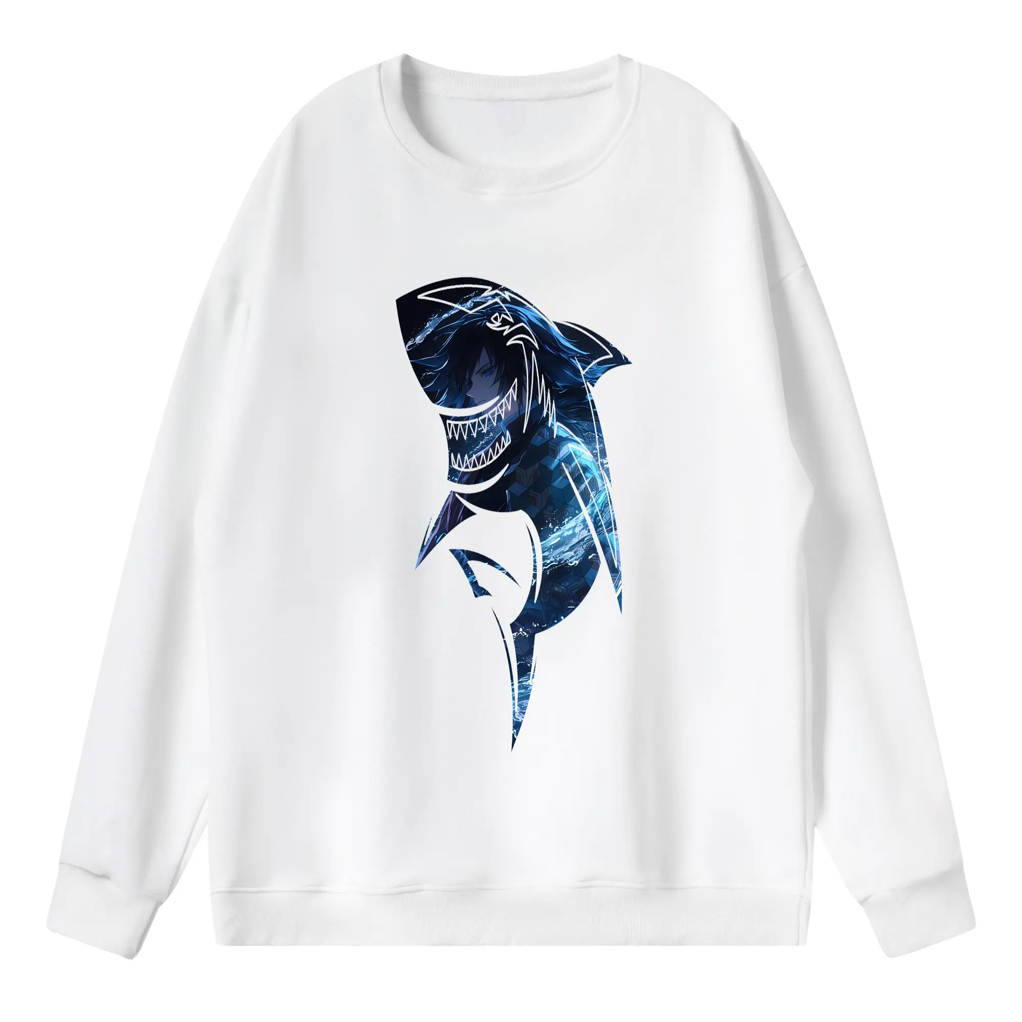 鬼滅の刃 グッズ,冨岡 義勇 - 薄手 クルーネック スウェット 裏毛260g · ポリエステル 春秋向け カジュアル 男女兼用 · トレーナー デイリー スポーツ 散歩に最適