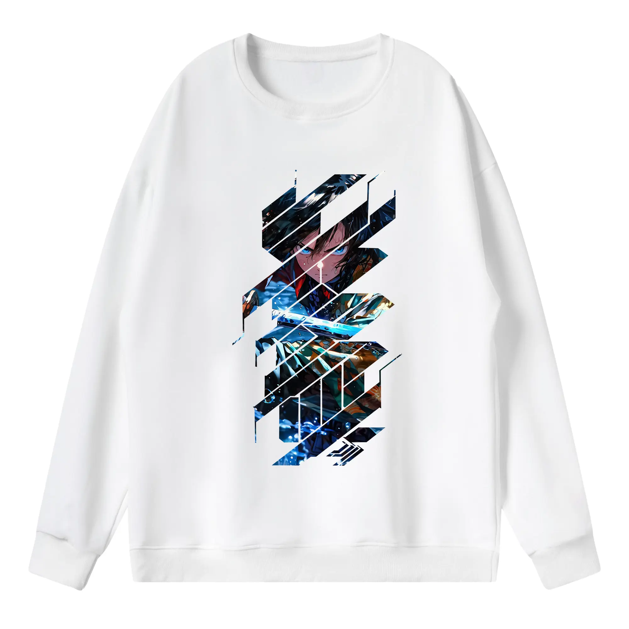 鬼滅の刃 グッズ,冨岡 義勇 - 薄手 クルーネック スウェット 裏毛260g · ポリエステル 春秋向け カジュアル 男女兼用 · トレーナー デイリー スポーツ 散歩に最適