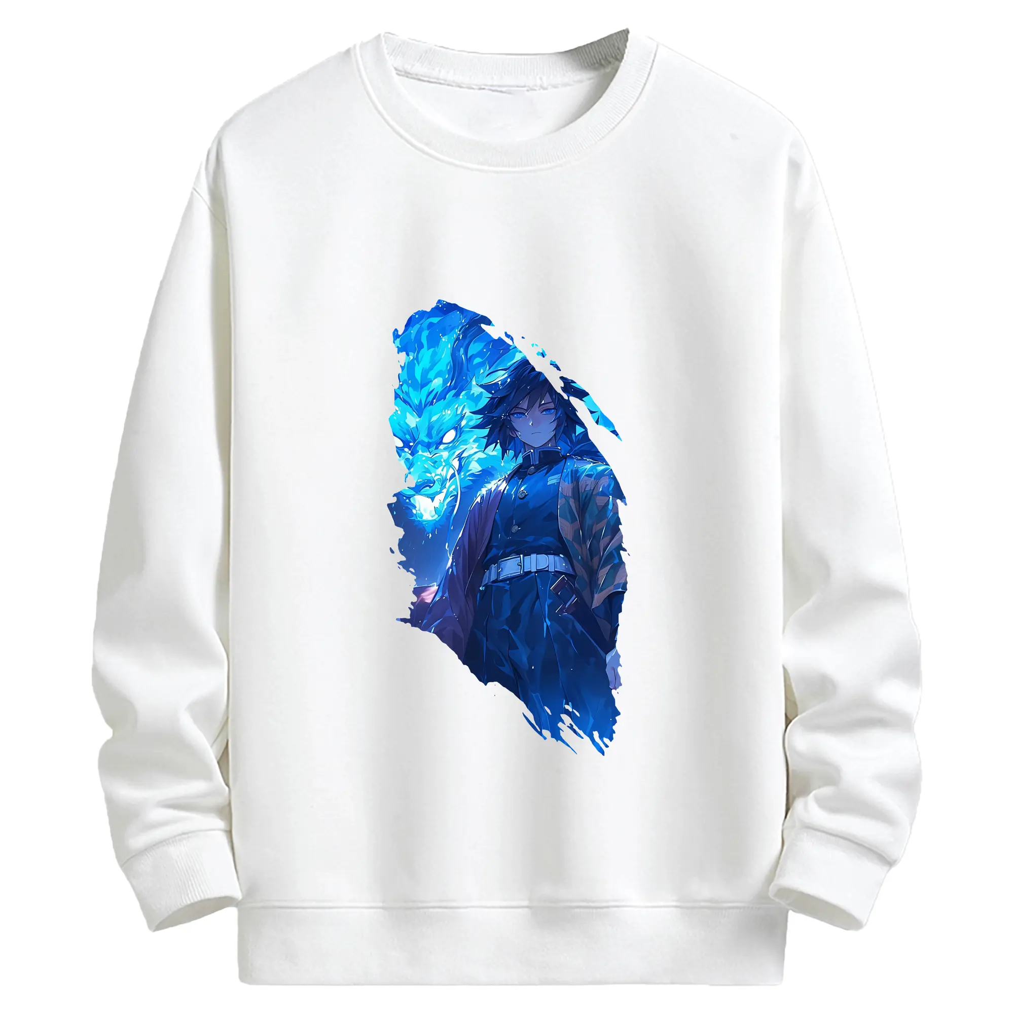 鬼滅の刃 グッズ,冨岡 義勇 - キッズ クルーネックスウェットシャツ ・ フロントプリント ・ 綿80％ ポリエステル20％ ・ 快適 通学 スポーツ 日常使い お散歩用