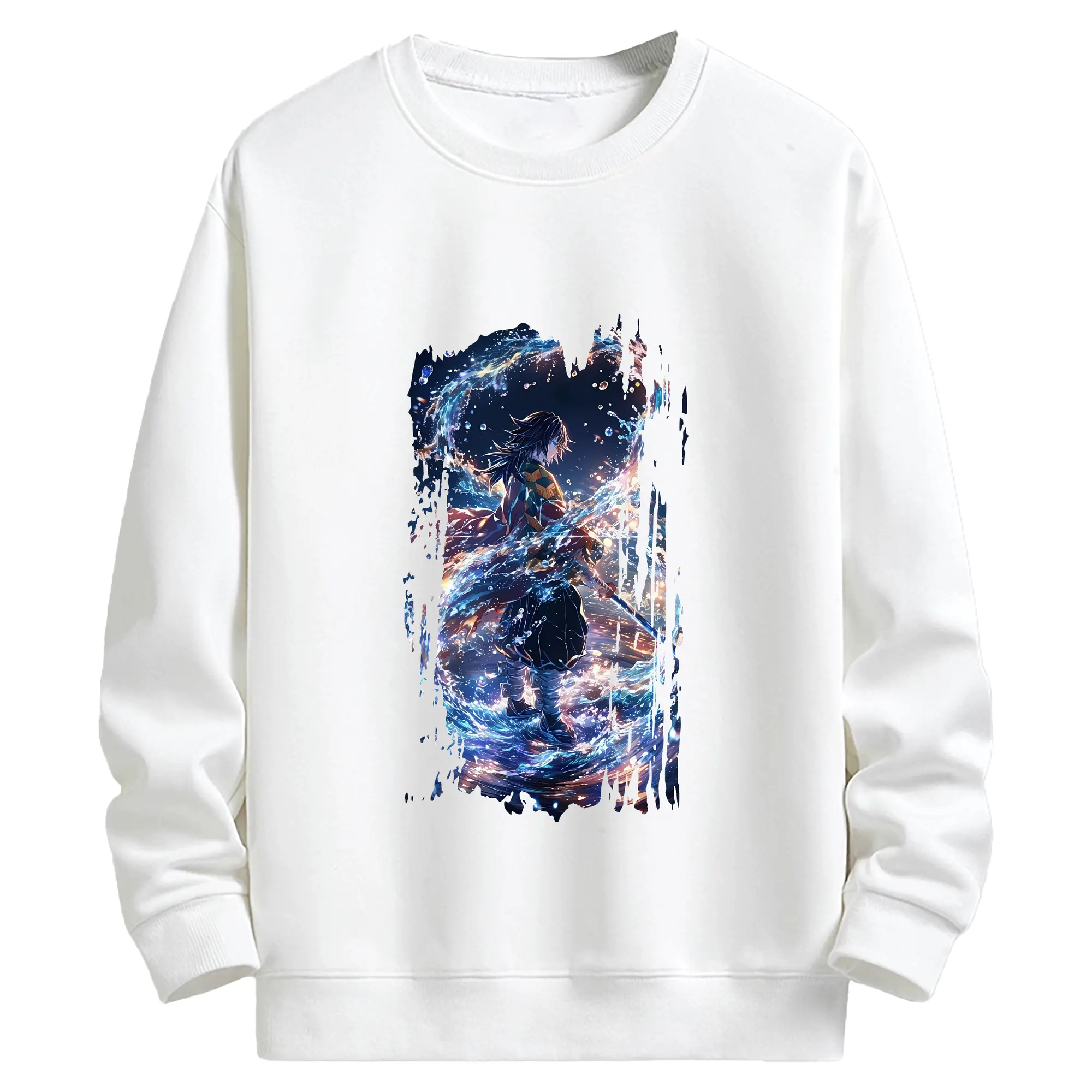 鬼滅の刃 グッズ,冨岡 義勇 - キッズ クルーネックスウェットシャツ ・ フロントプリント ・ 綿80％ ポリエステル20％ ・ 快適 通学 スポーツ 日常使い お散歩用