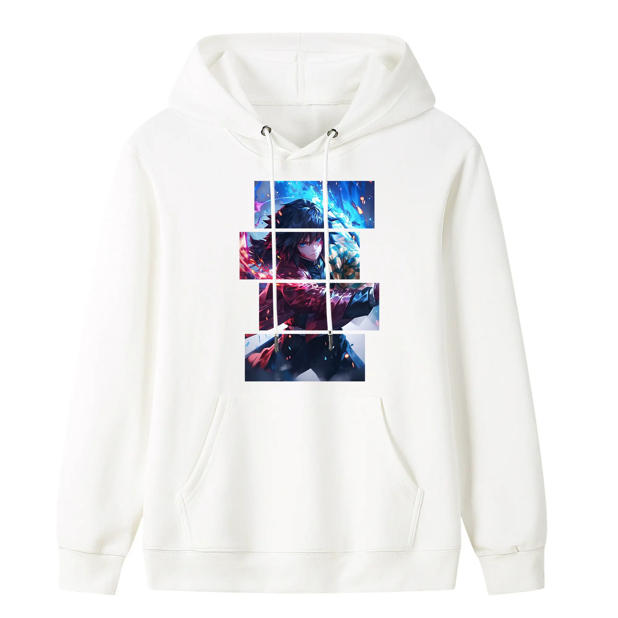 鬼滅の刃 グッズ,冨岡 義勇 - キッズ フード付きパーカー ・ フロントプリント ・ ポリエステル100％ ・ 快適 通学 スポーツ 日常使い お散歩用