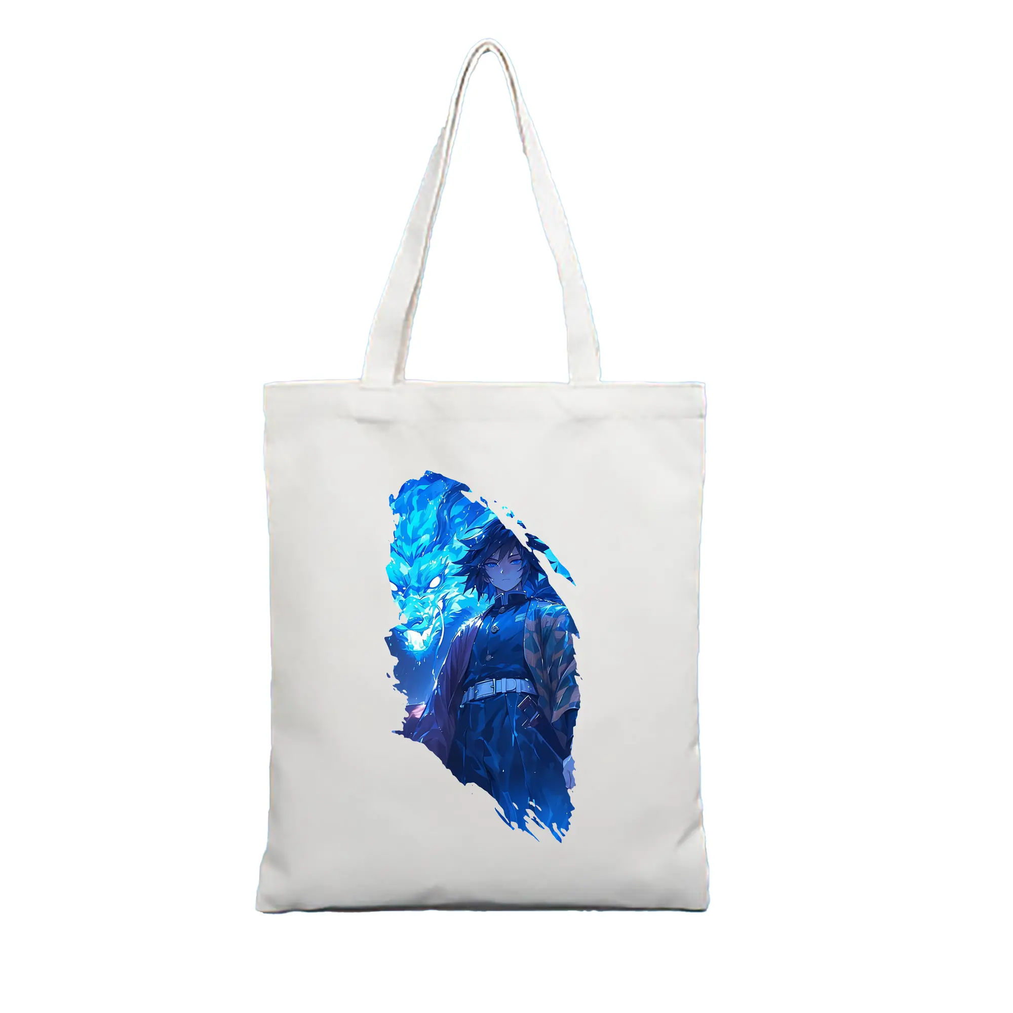 鬼滅の刃 グッズ,冨岡 義勇 - 縦型キャンバス手提げバッグ（トートバッグ） ・ キャンバス素材 ・ ショッピング用 ・ 軽量 丈夫 お手入れ簡単