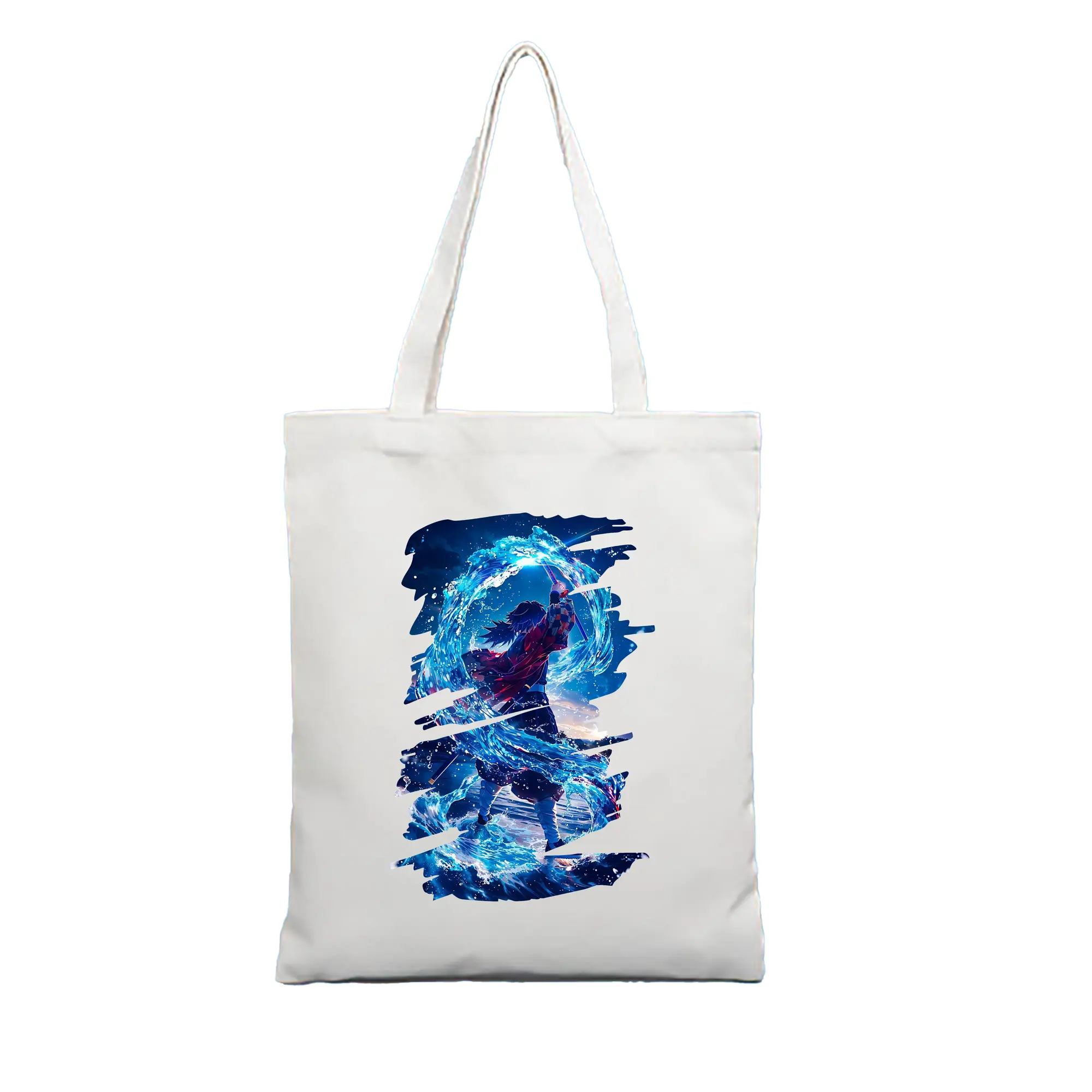 鬼滅の刃 グッズ,冨岡 義勇 - 縦型キャンバス手提げバッグ（トートバッグ） ・ キャンバス素材 ・ ショッピング用 ・ 軽量 丈夫 お手入れ簡単